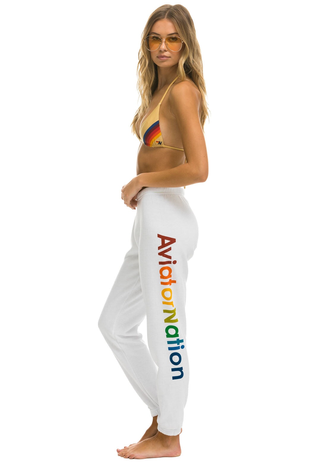 AVIATOR NATION AUSTIN SWEATPANTS - WHITE - Image 2