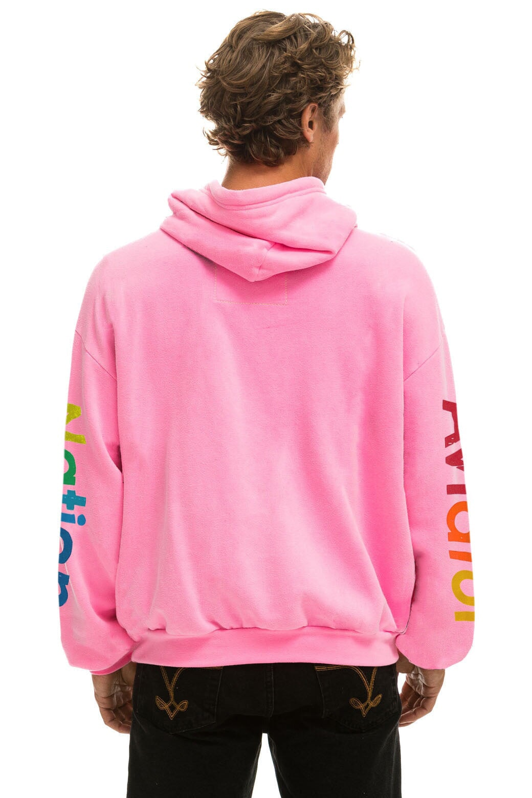 AVIATOR NATION HAMPTONS RELAXED PULLOVER HOODIE - NEON PINK - Image 4