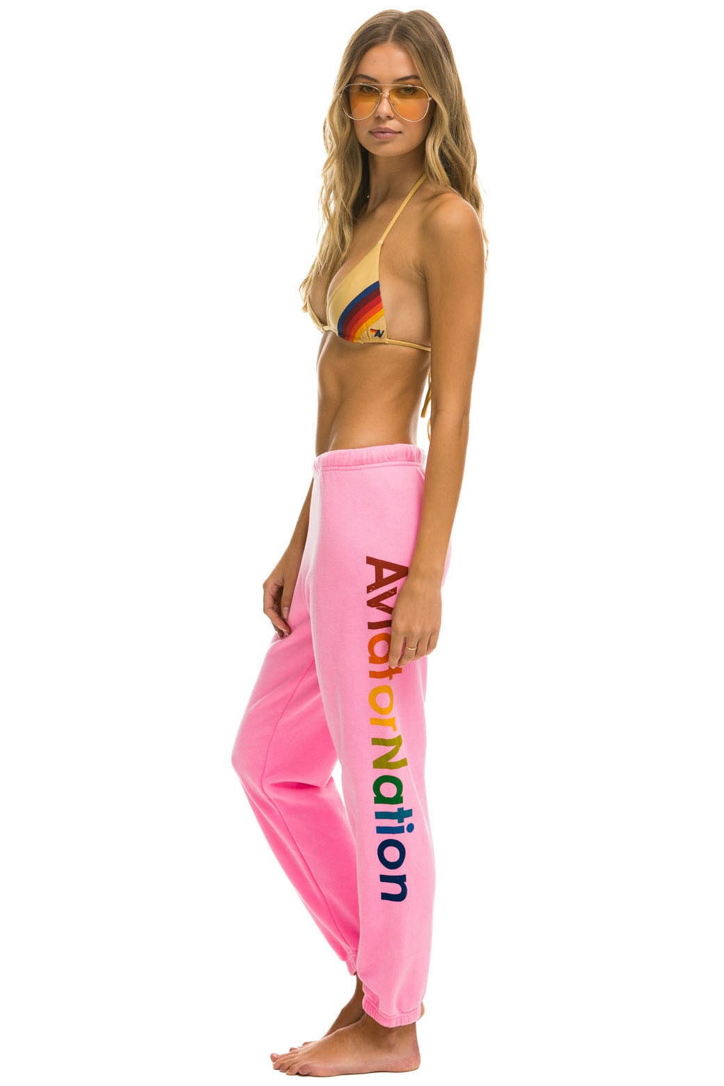 AVIATOR NATION LAGUNA BEACH SWEATPANTS - NEON PINK - Image 2