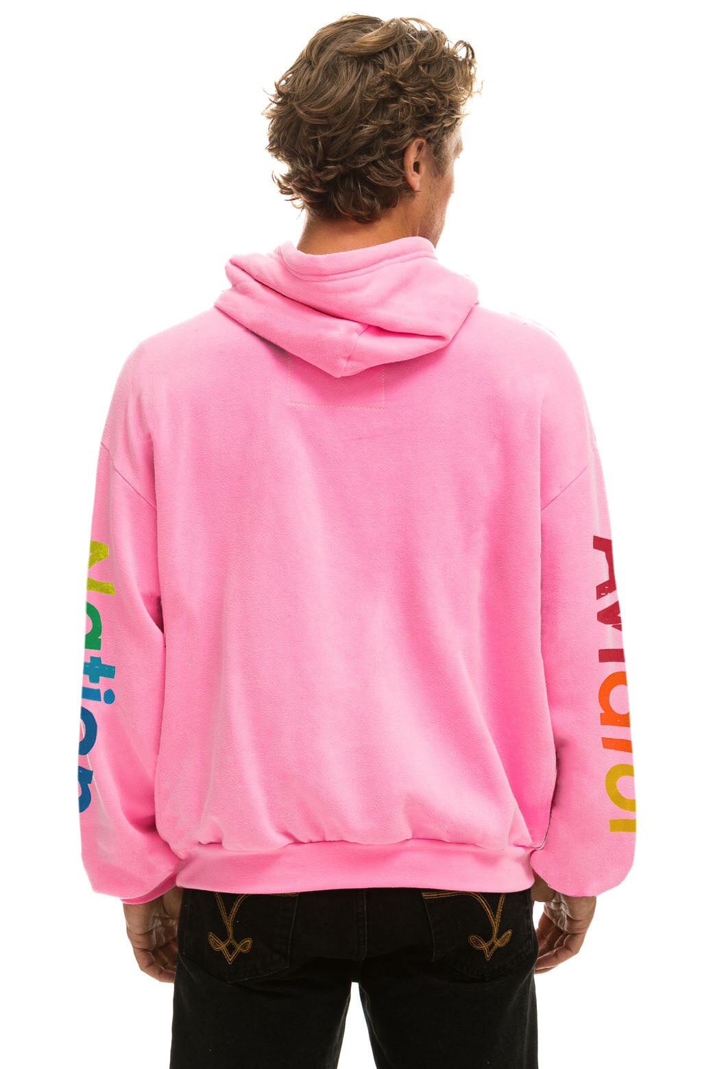 AVIATOR NATION MALIBU RELAXED PULLOVER HOODIE - NEON PINK - Image 4
