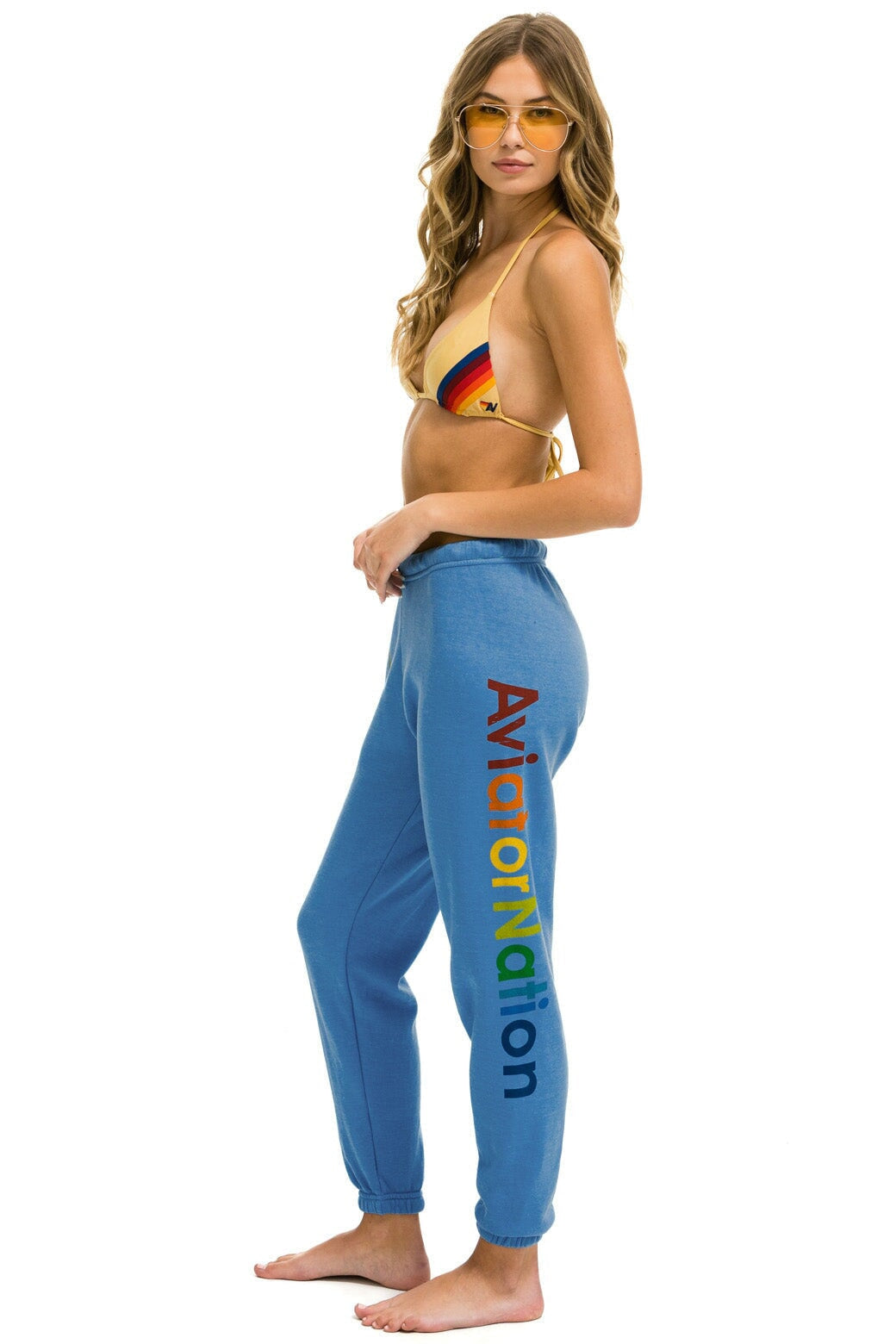 AVIATOR NATION MALIBU SWEATPANTS - COBALT - Image 2
