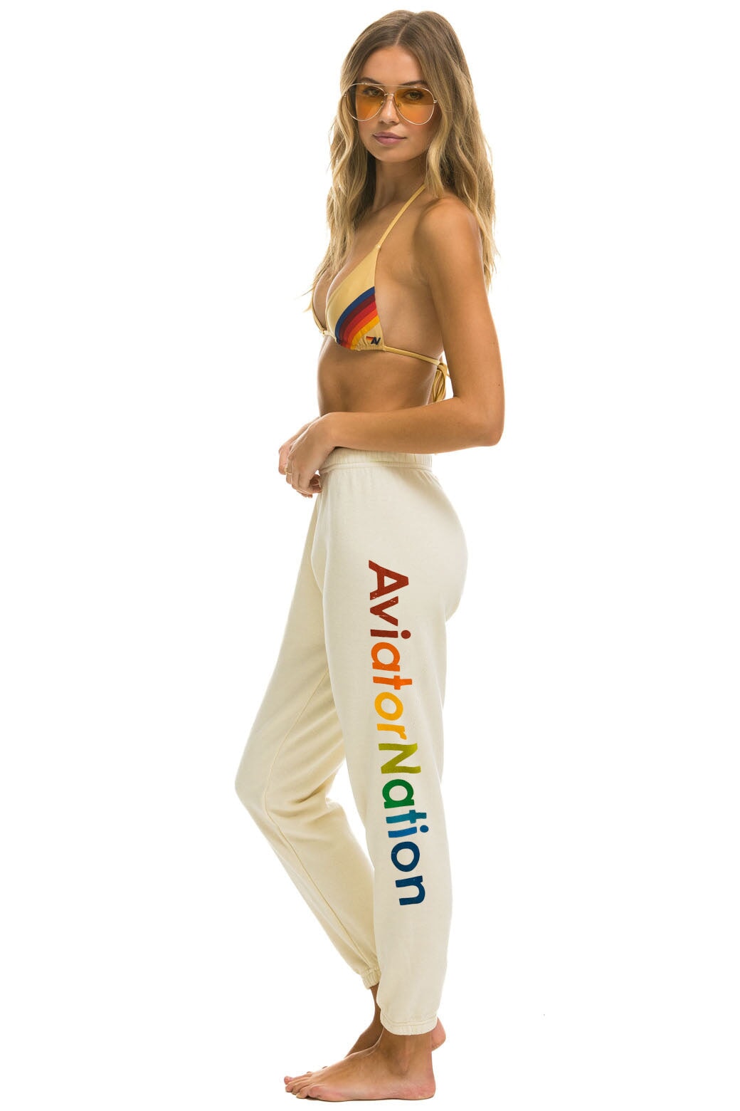AVIATOR NATION MANHATTAN BEACH SWEATPANTS - VINTAGE WHITE - Image 2