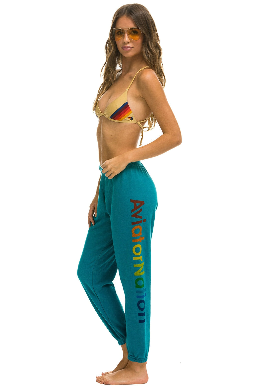 AVIATOR NATION MIAMI - SWEATPANTS TEAL - Image 2