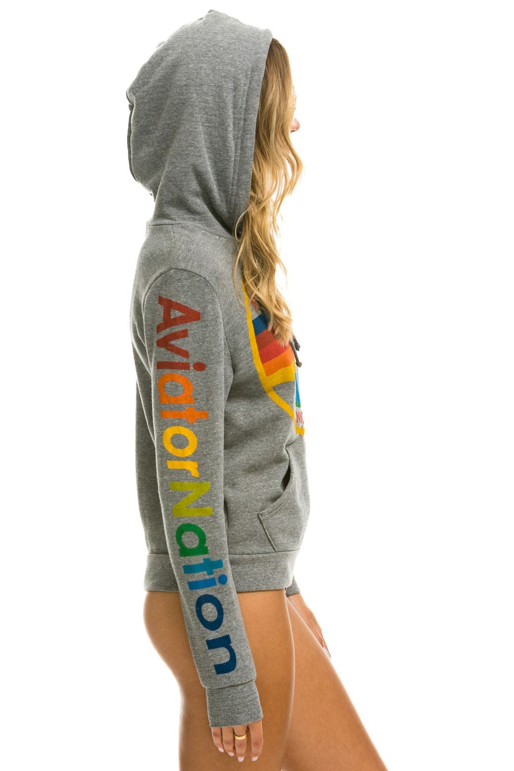 AVIATOR NATION PULLOVER HOODIE - HEATHER GREY - Image 7