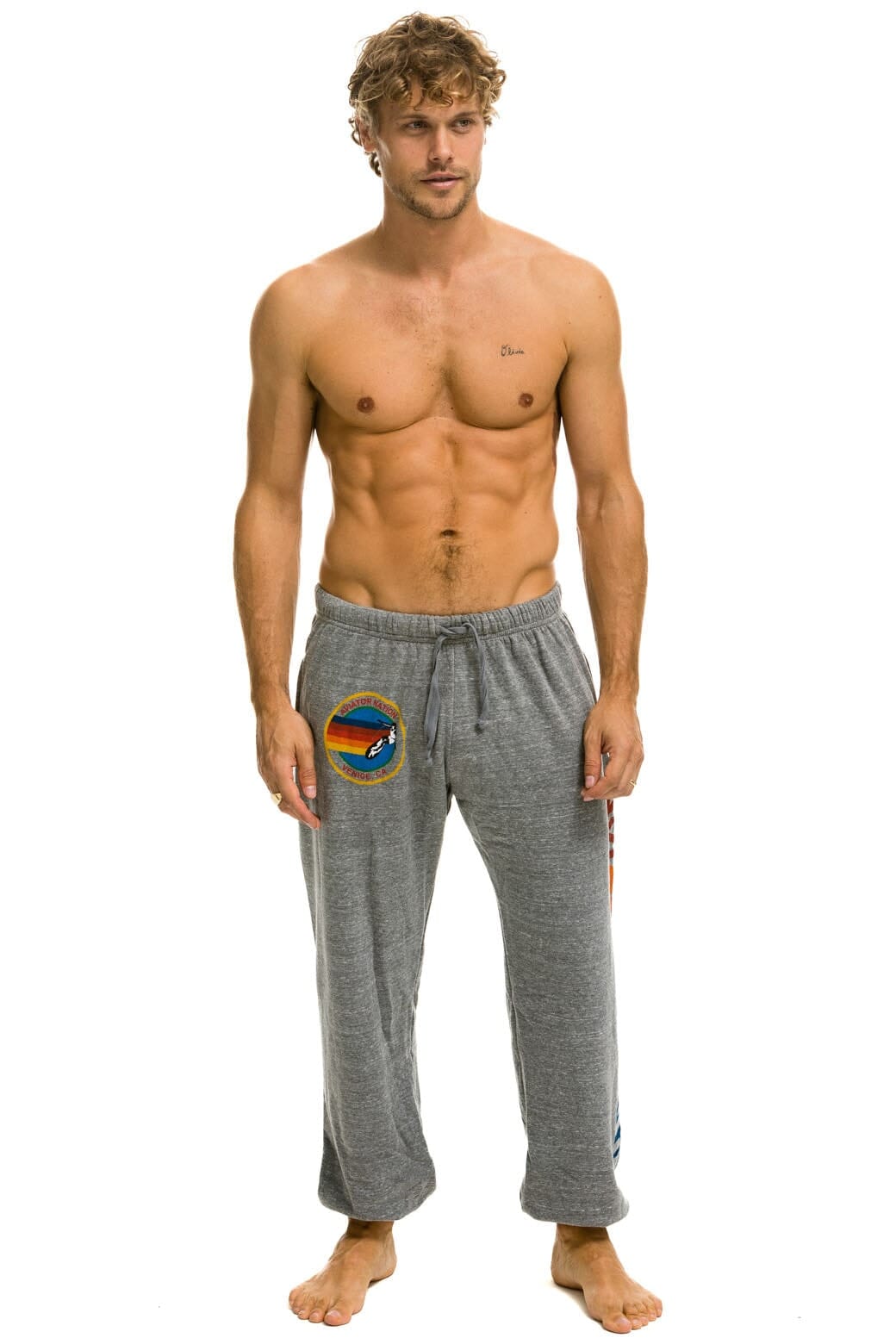 AVIATOR NATION SWEATPANTS - HEATHER GREY - Image 5