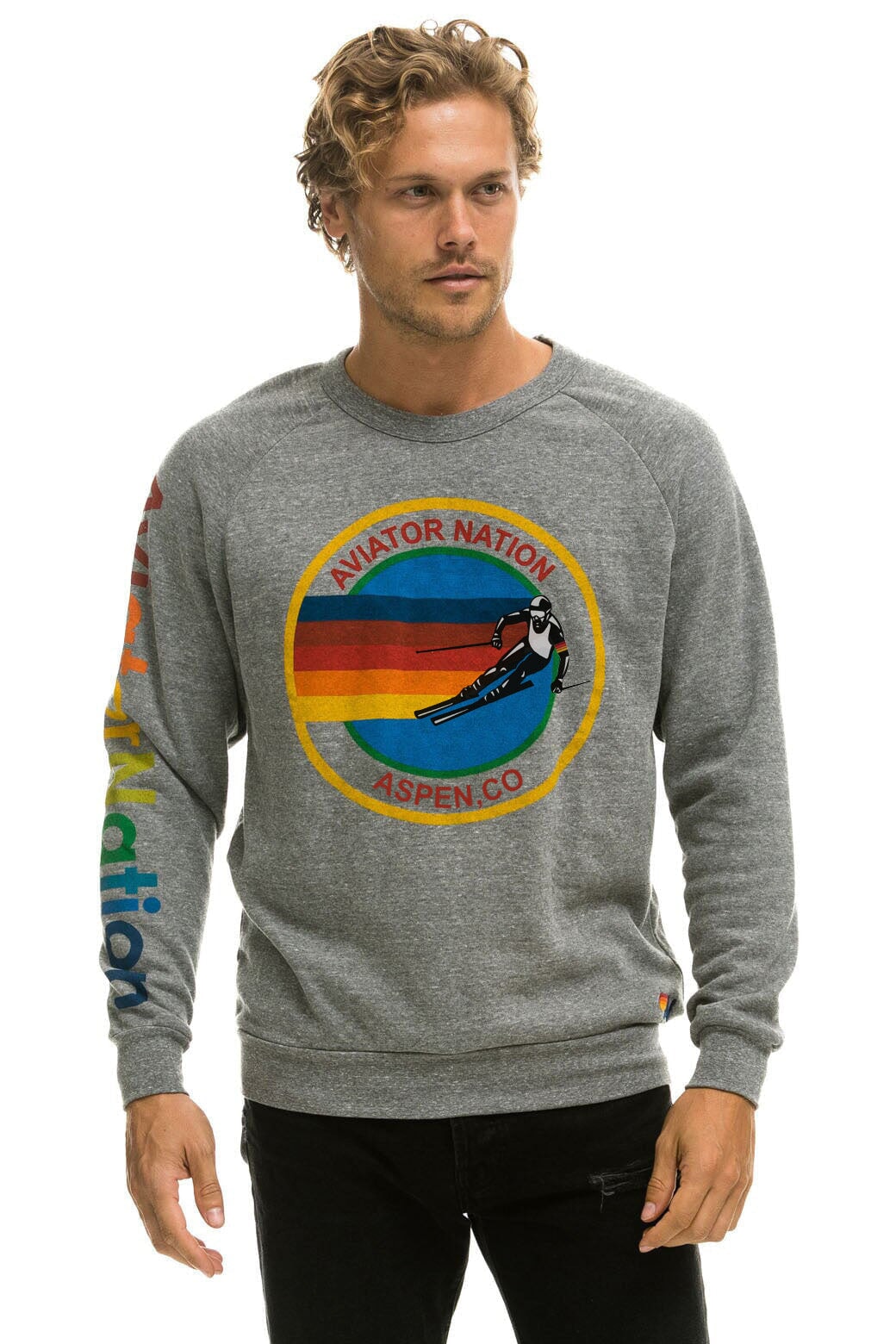 AVIATOR NATION SWEATSHIRT ASPEN - HEATHER GREY - Image 2