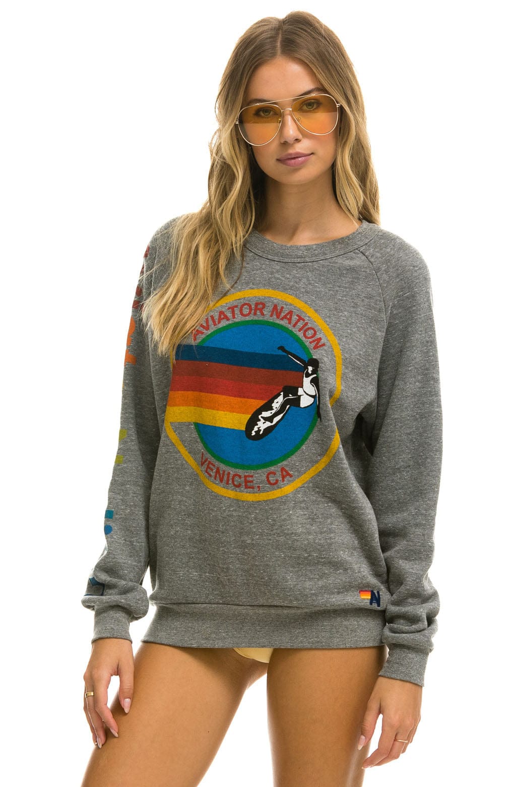 AVIATOR NATION SWEATSHIRT - HEATHER GREY - Image 8