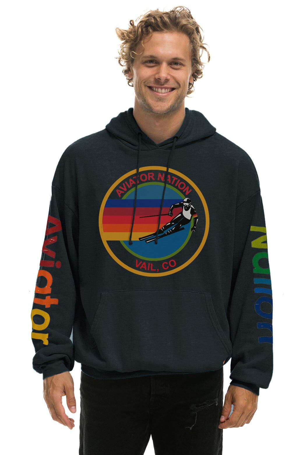 AVIATOR NATION VAIL RELAXED PULLOVER HOODIE - CHARCOAL - Image 2