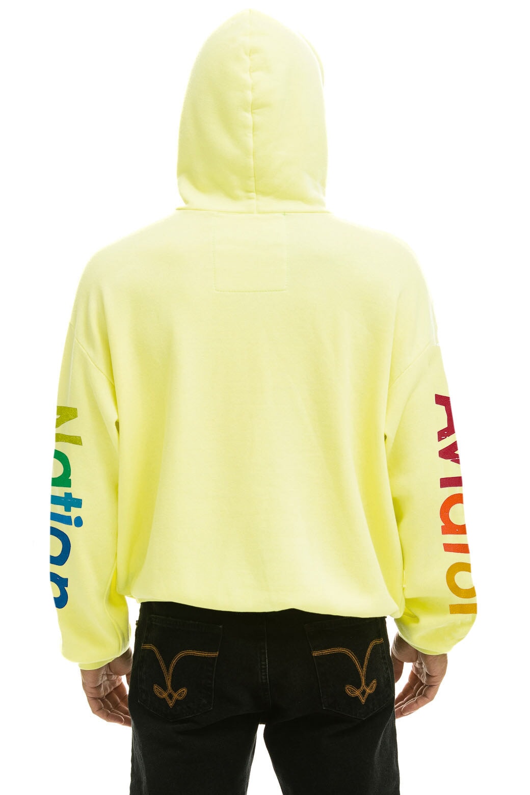 AVIATOR NATION VAIL RELAXED PULLOVER HOODIE - NEON YELLOW - Image 4