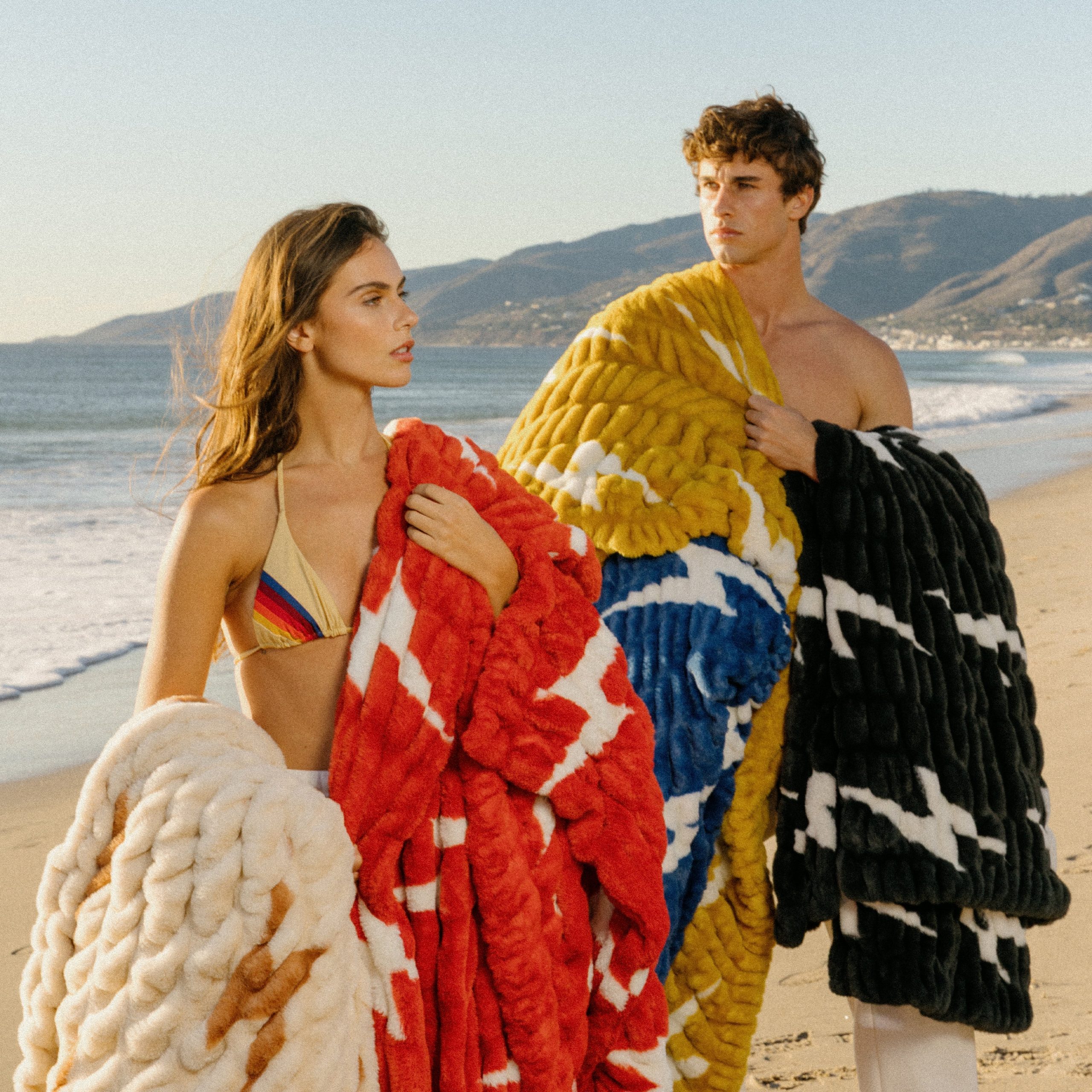Aviator Nation x Lola Blanket - Gold // White Bolt - Image 7