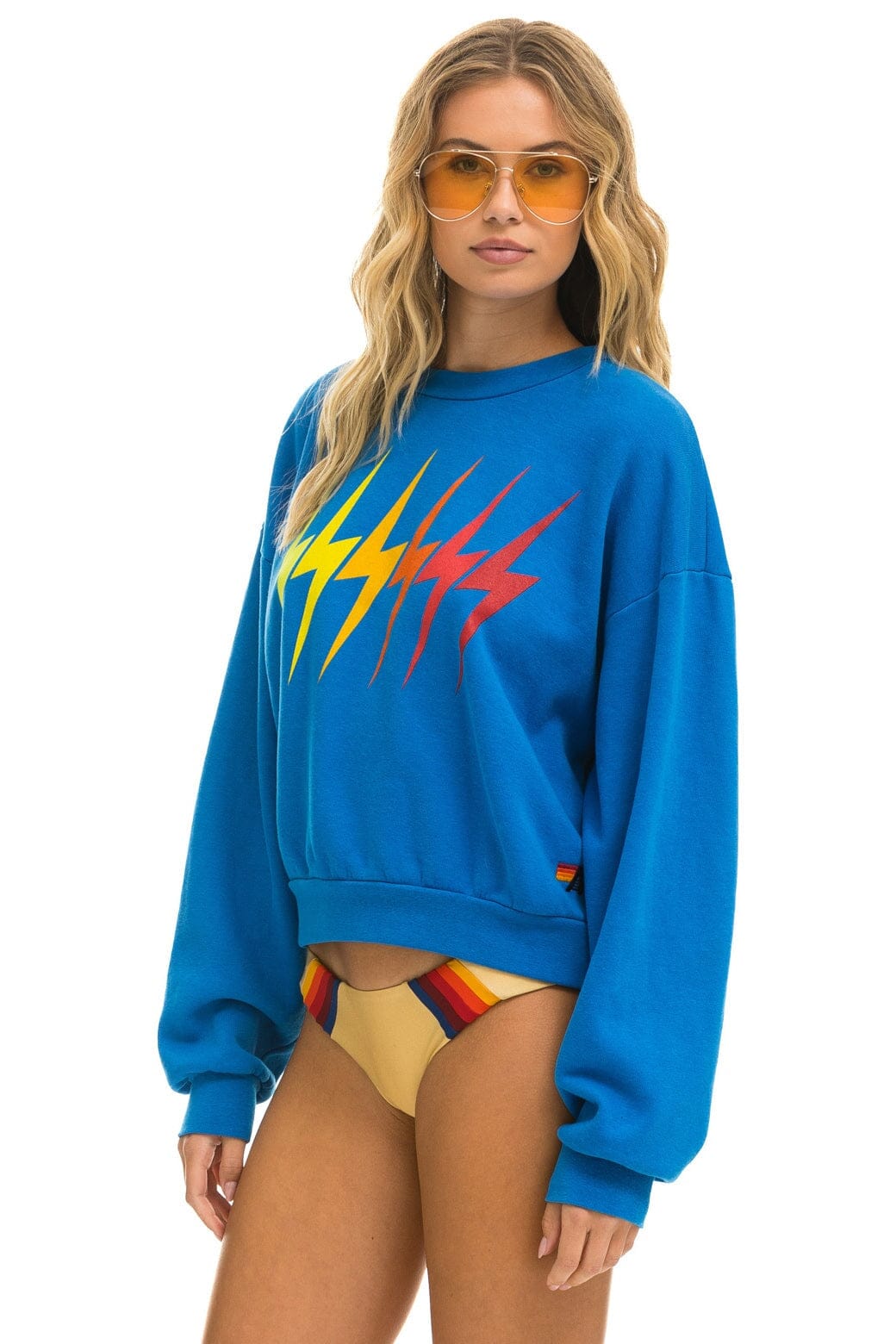 BOLT GRADIENT RELAXED CREW SWEATSHIRT - OCEAN // RAINBOW - Image 7