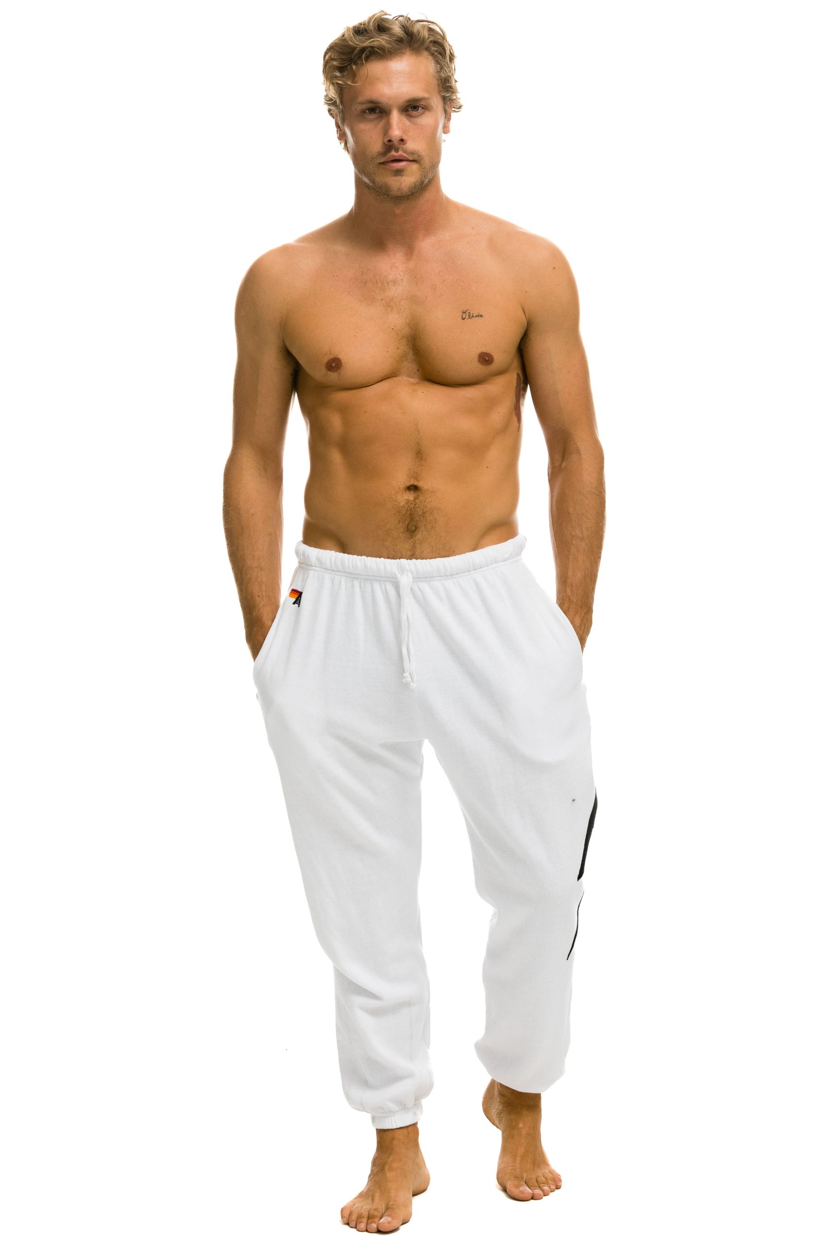 BOLT STITCH SWEATPANTS - WHITE // BLACK - Image 2