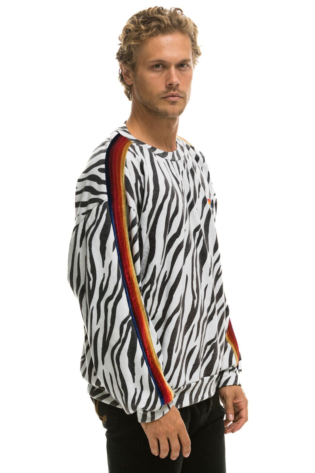 CLASSIC RELAXED FIT CREW SWEATSHIRT - ZEBRA - Image 6