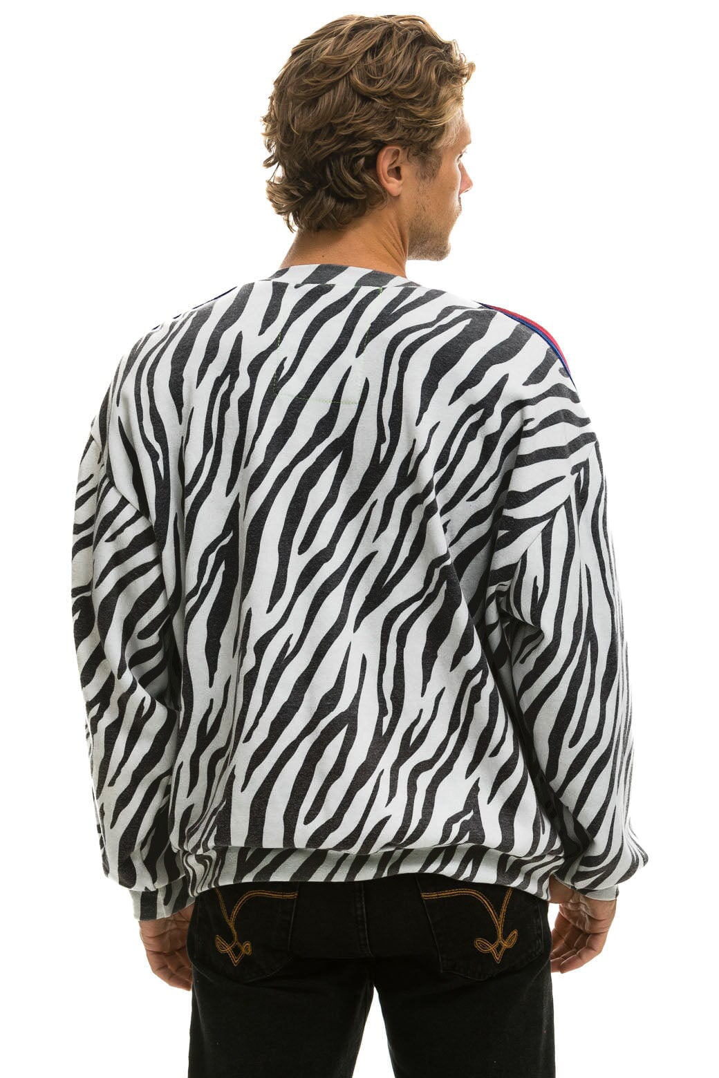 CLASSIC RELAXED FIT CREW SWEATSHIRT - ZEBRA - Image 7