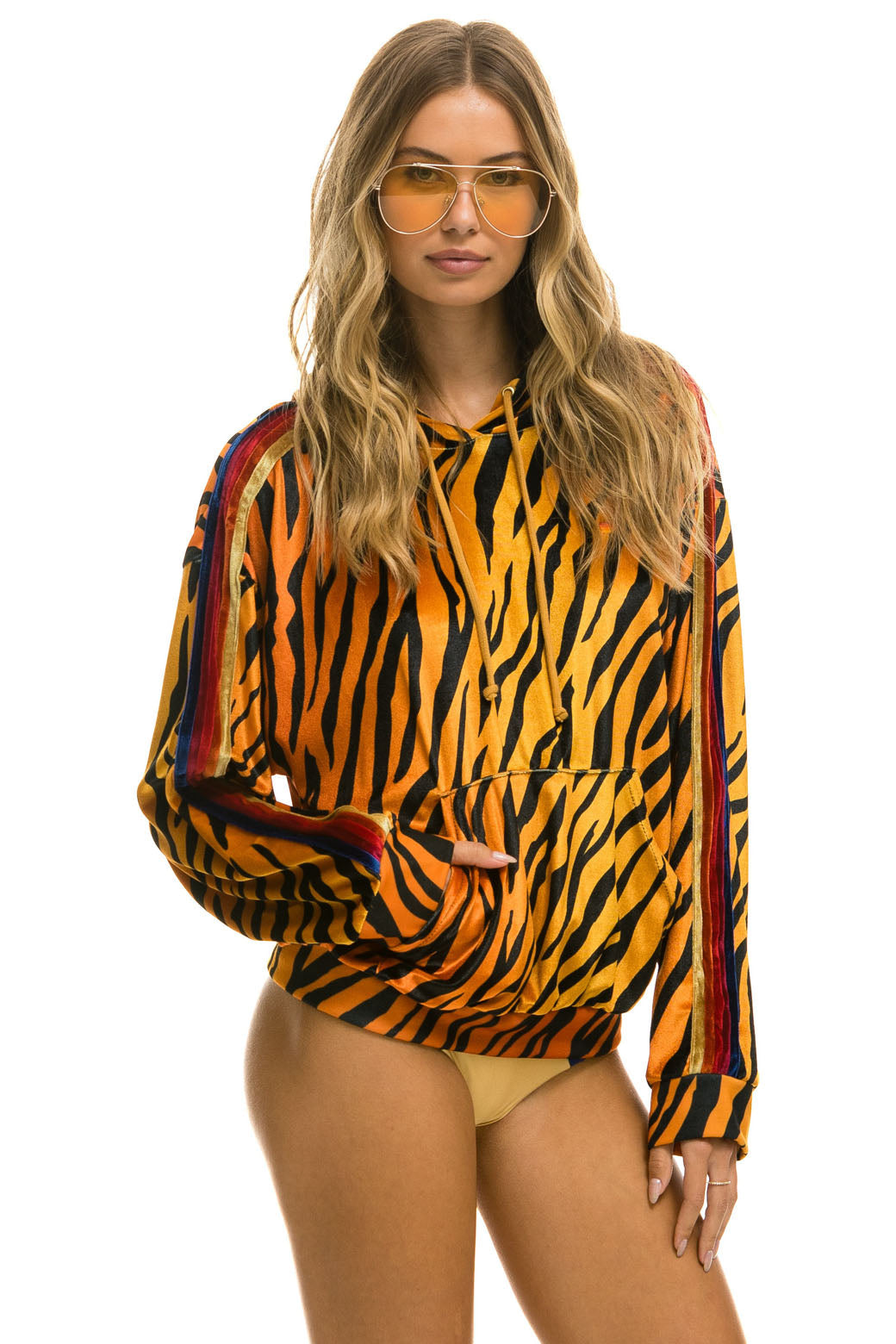 CLASSIC VELVET RELAXED PULLOVER HOODIE - TIGER - Image 5