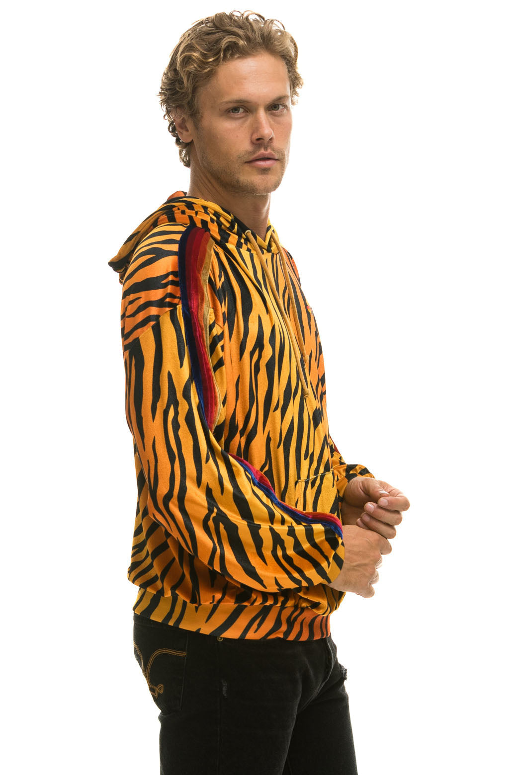 CLASSIC VELVET RELAXED PULLOVER HOODIE - TIGER - Image 6