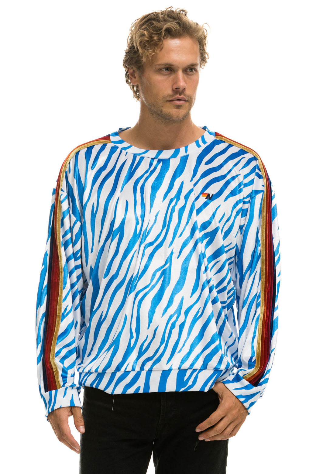 CLASSIC VELVET RELAXED SWEATSHIRT - BLUE TIGER - Image 4