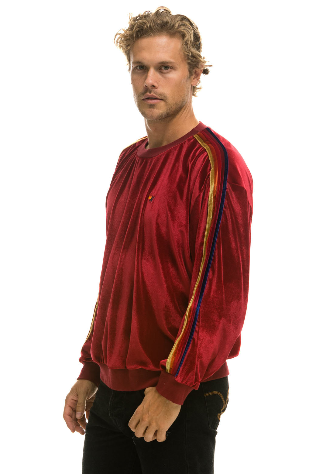 CLASSIC VELVET RELAXED SWEATSHIRT - RED - Image 4