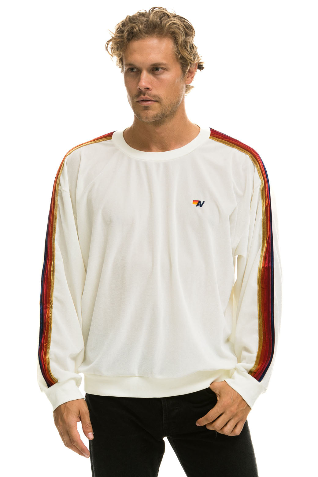 CLASSIC VELVET RELAXED SWEATSHIRT - WHITE - Image 4