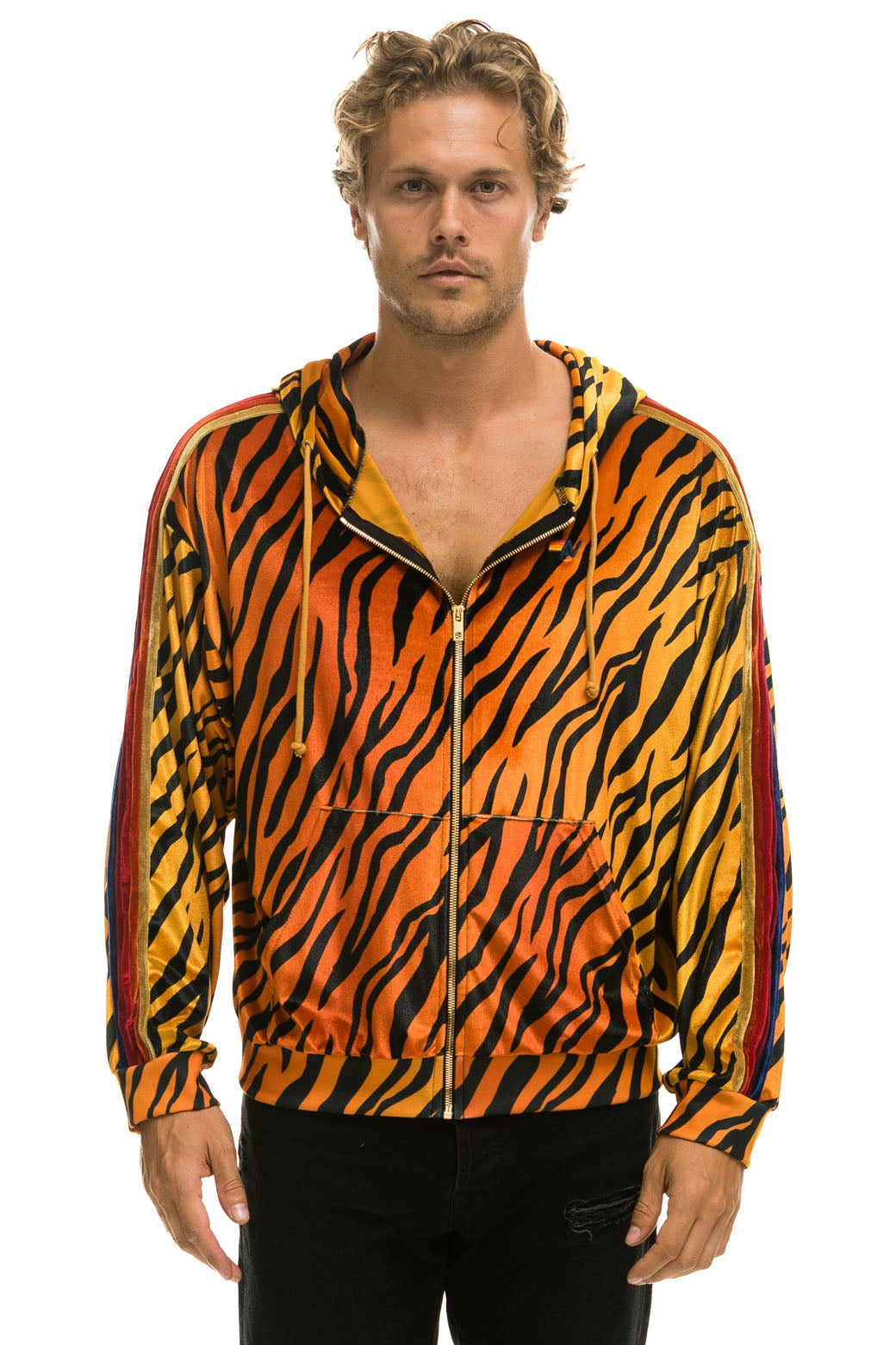 CLASSIC VELVET RELAXED ZIP HOODIE - TIGER - Image 2