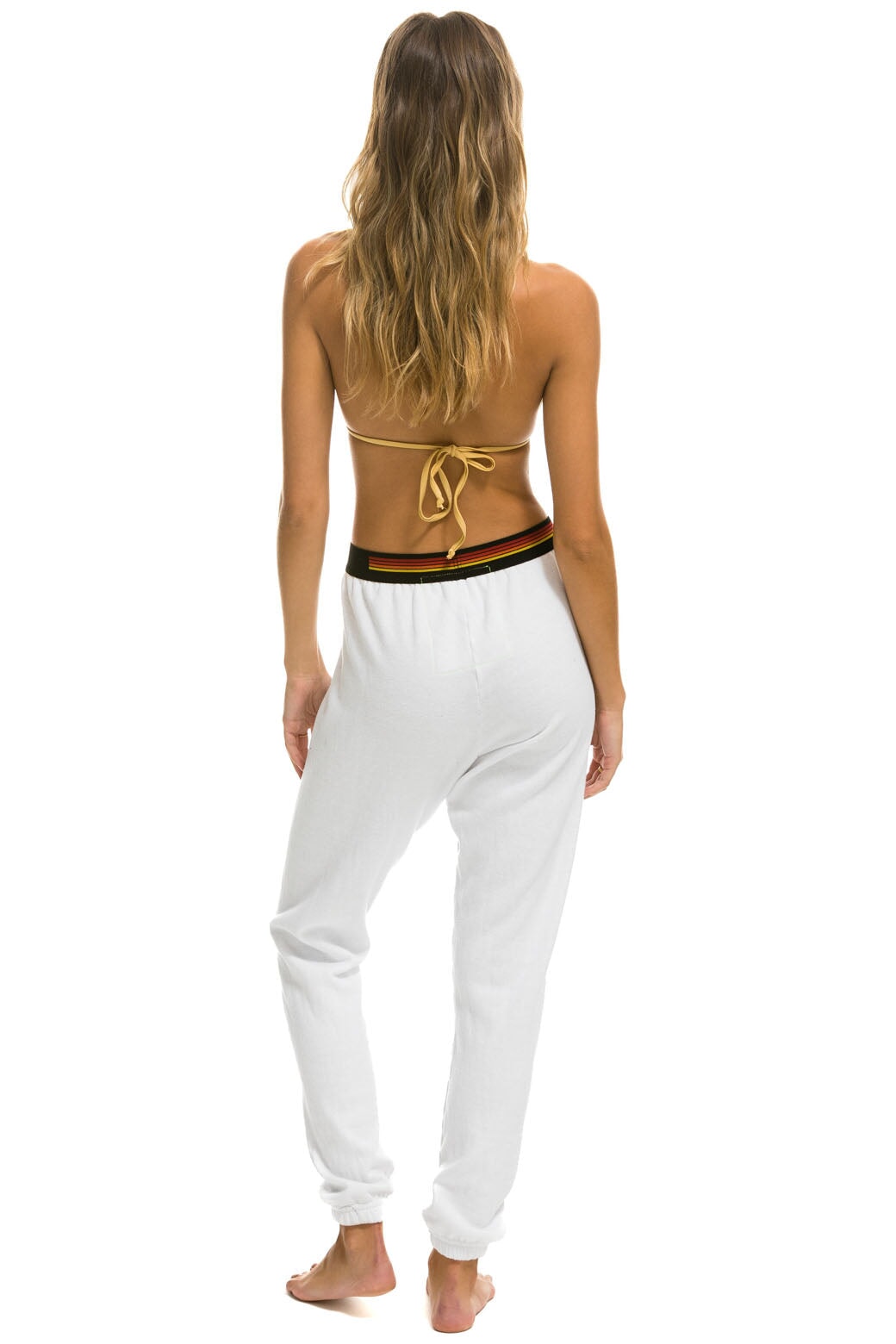 LOGO STRIPE SWEATPANTS - WHITE - Image 4