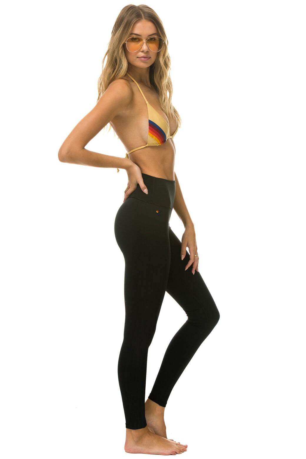 FULL LENGTH HI-RISE BOLT LEGGINGS - BLACK - Image 3