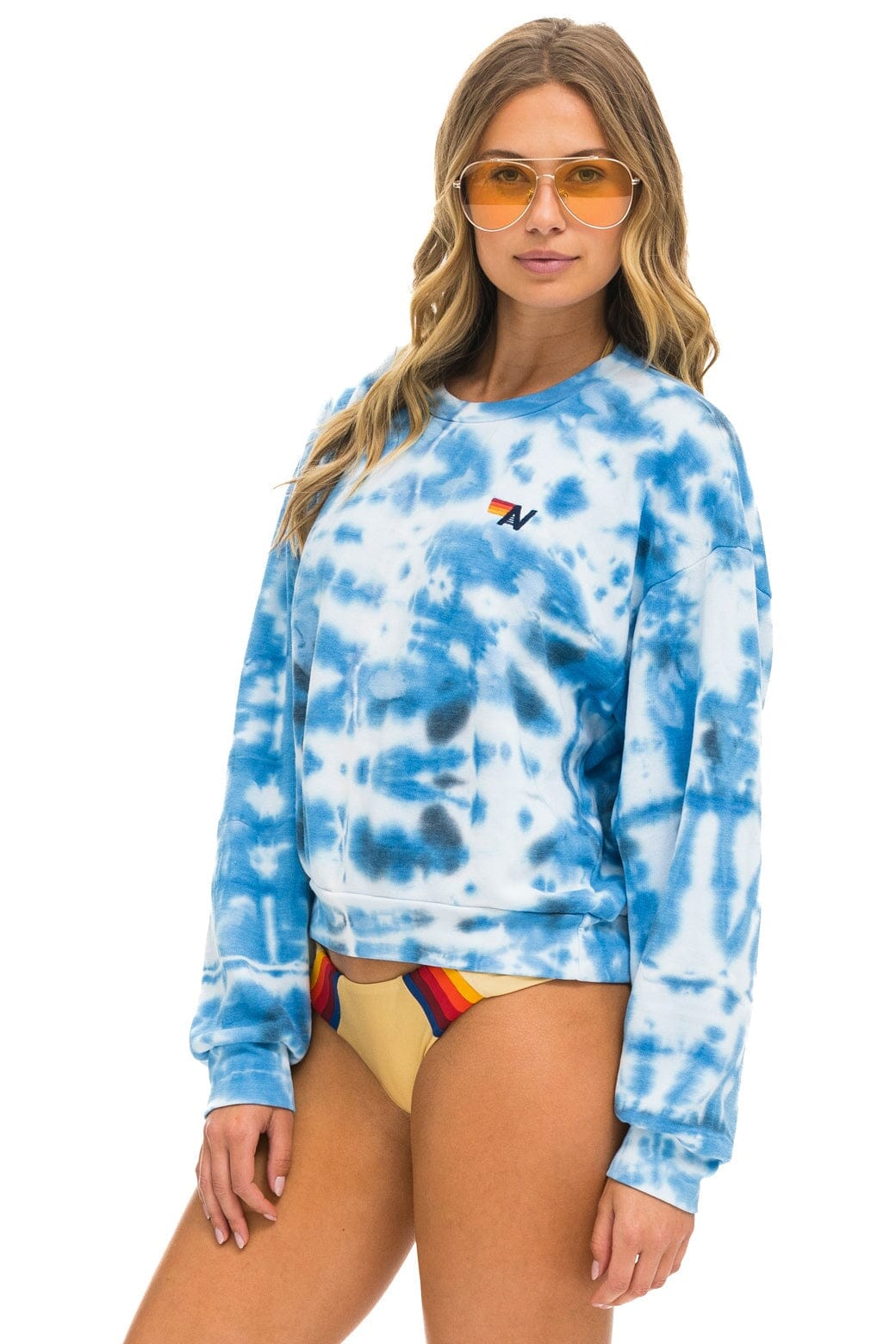 HAND DYED RELAXED CREW SWEATSHIRT - TIE DYE BLUE - Image 5