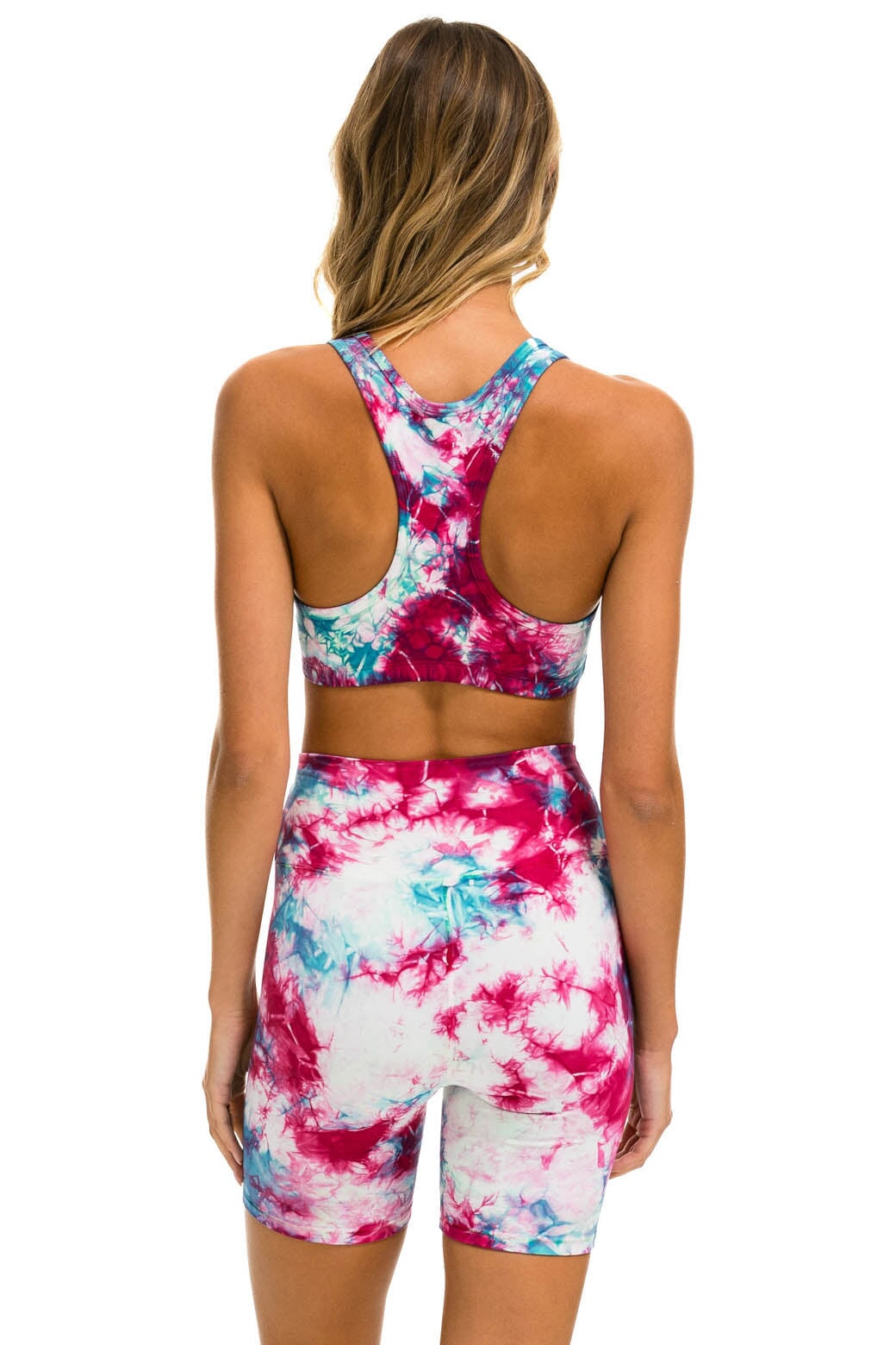 HAND DYED SPORTS BRA - TIE DYE TURQUOISE - Image 4