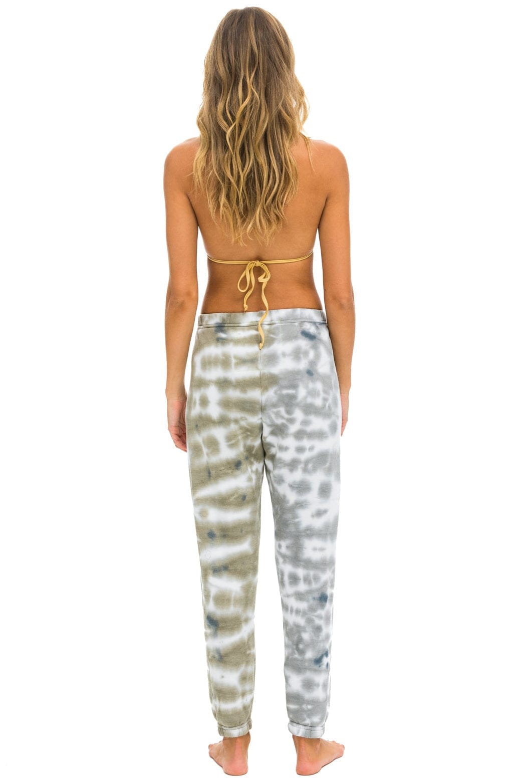 HAND DYED SWEATPANTS - TIE DYE GREY // OLIVE - Image 4