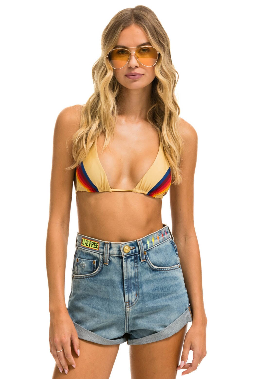 HI RISE ROCKER LIVE FREE BOLT JEAN SHORTS - VINTAGE - Image 2