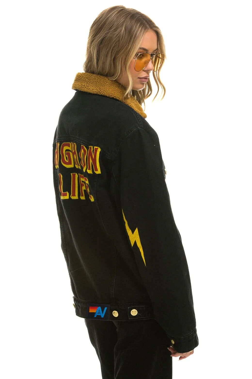 HIGH ON LIFE RANCH SHERPA DENIM JACKET - VINTAGE BLACK - Image 3