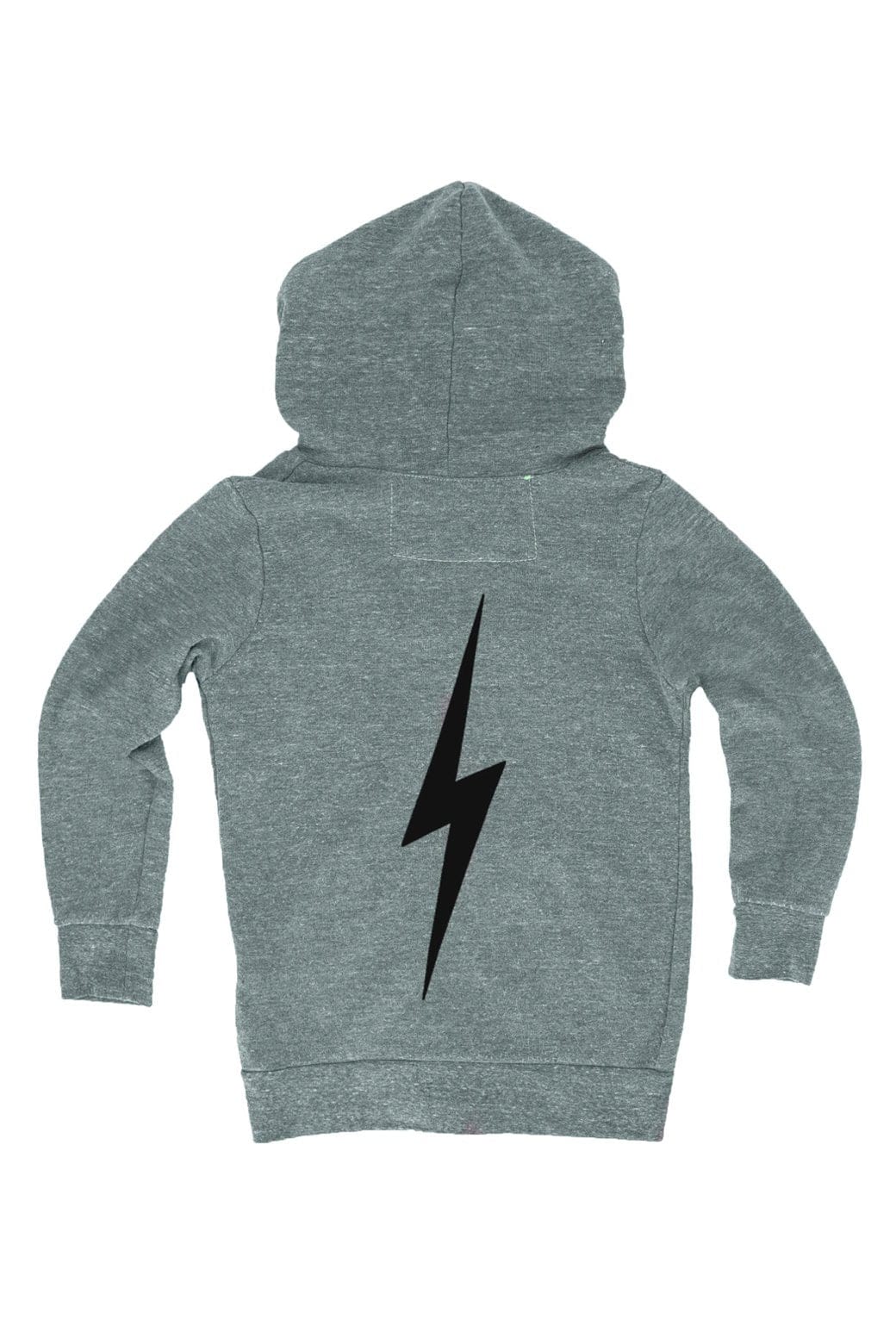 KIDS BOLT PRINT ZIP HOODIE - HEATHER GREY - Image 2