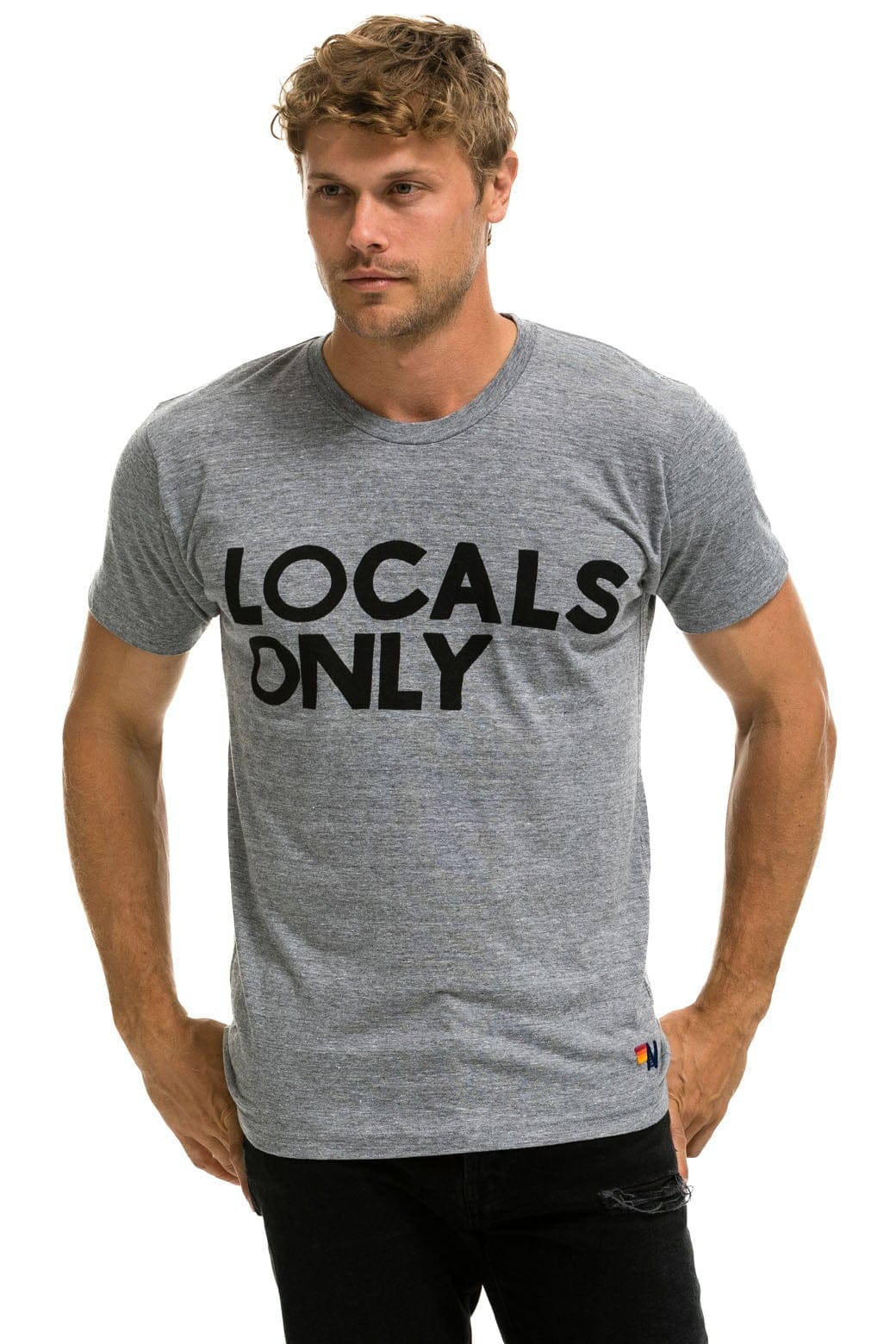 LOCALS ONLY TEE - HEATHER GREY - Image 3
