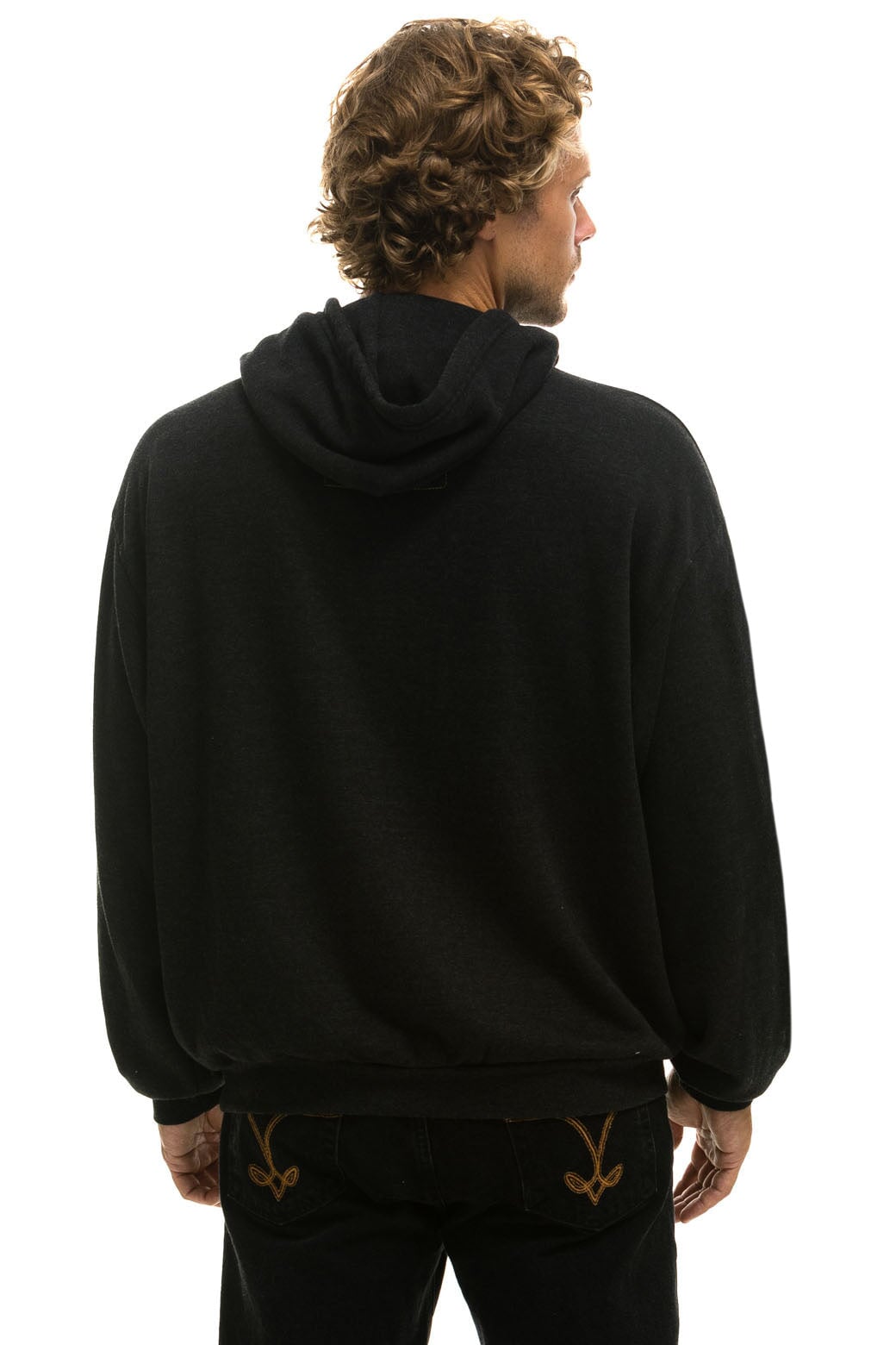 LOGO PULLOVER RELAXED HOODIE - BLACK - Image 4