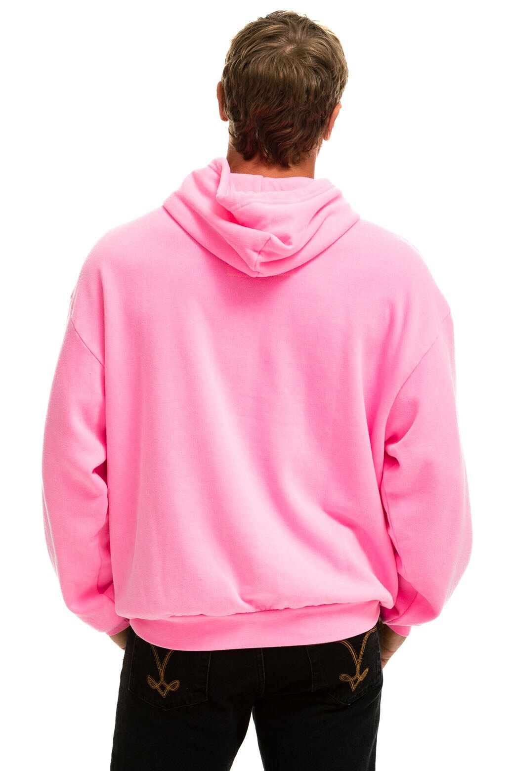 LOGO PULLOVER RELAXED HOODIE - NEON PINK - Image 6