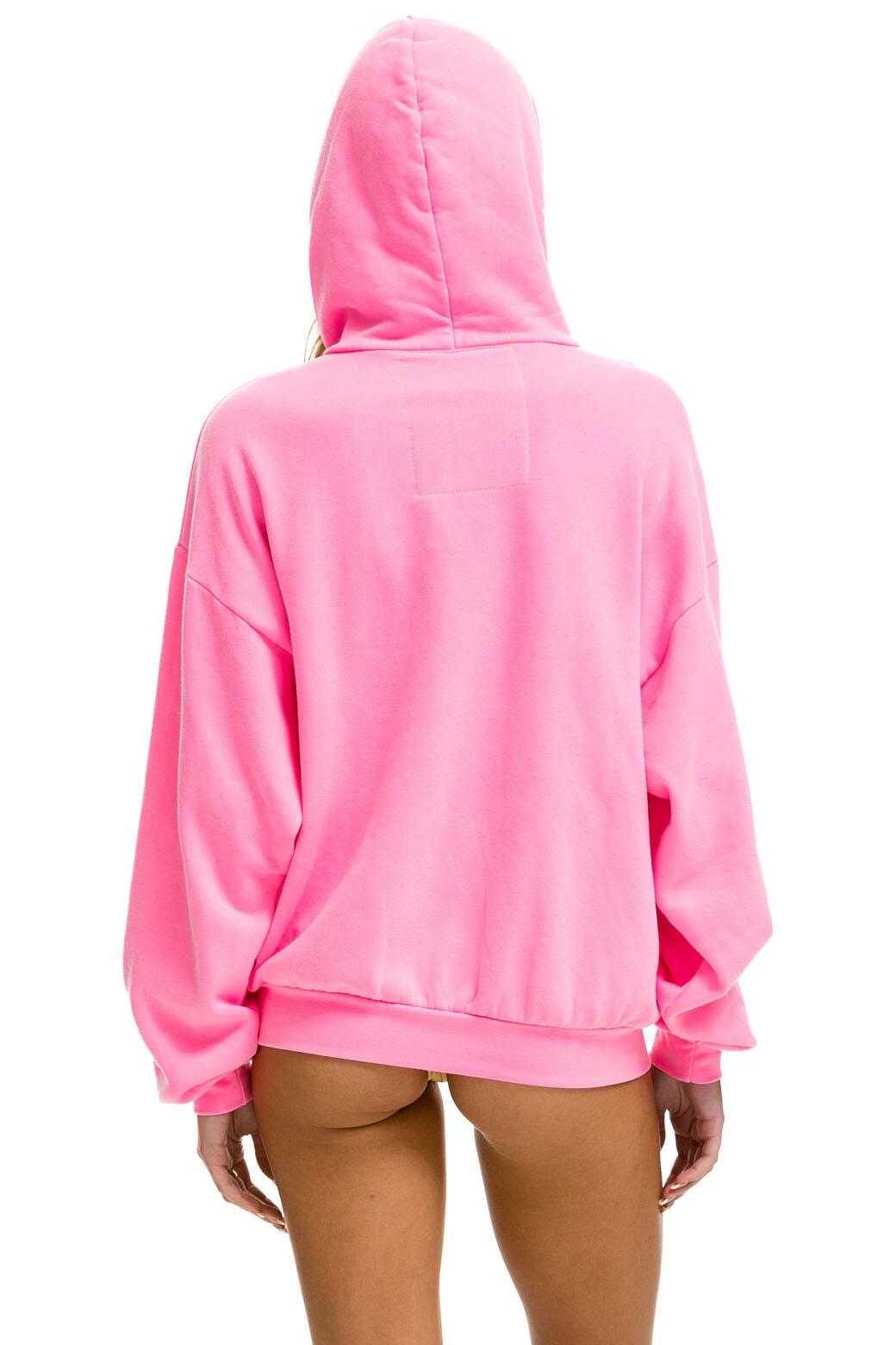 LOGO PULLOVER RELAXED HOODIE - NEON PINK - Image 5