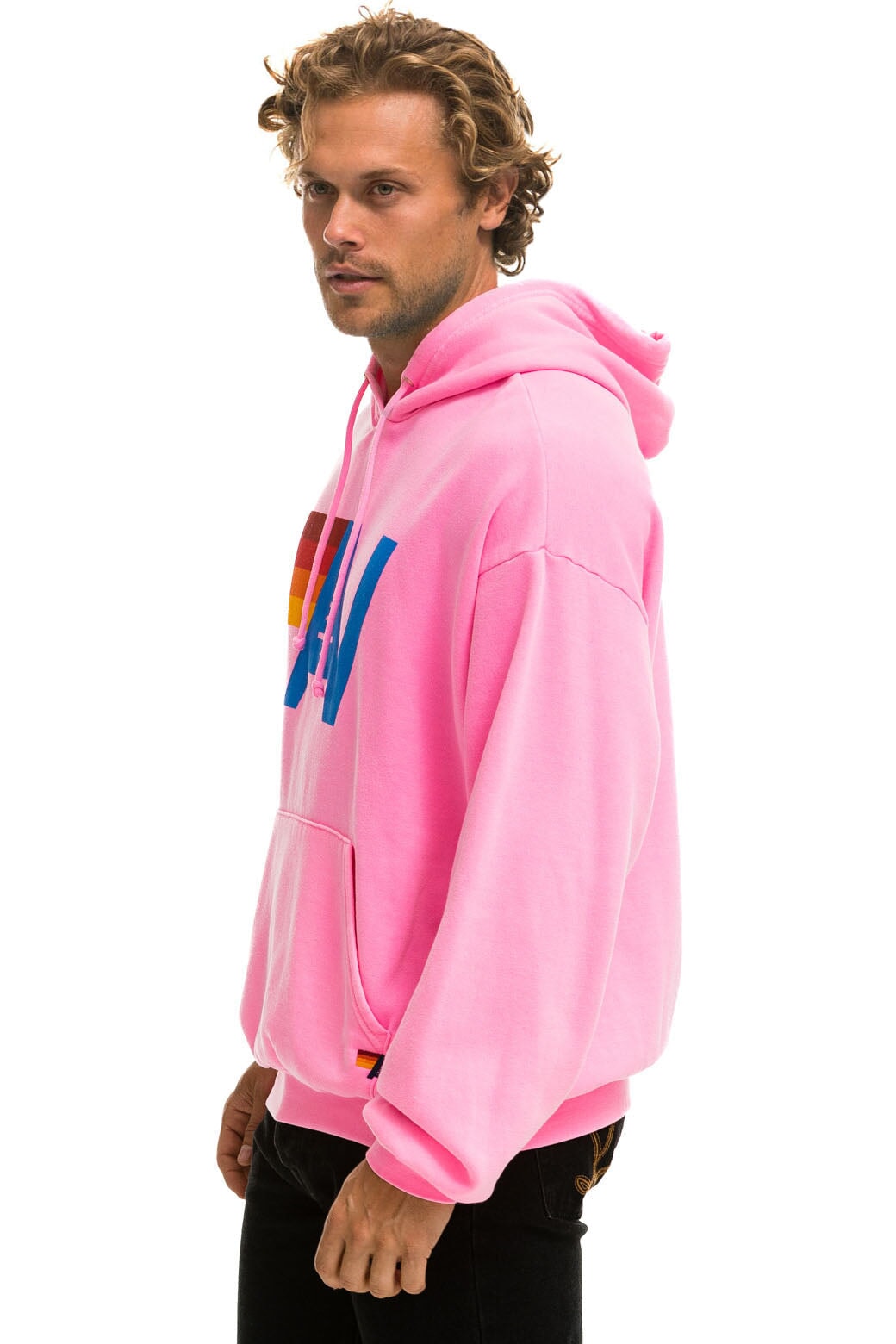 LOGO PULLOVER RELAXED HOODIE - NEON PINK - Image 4