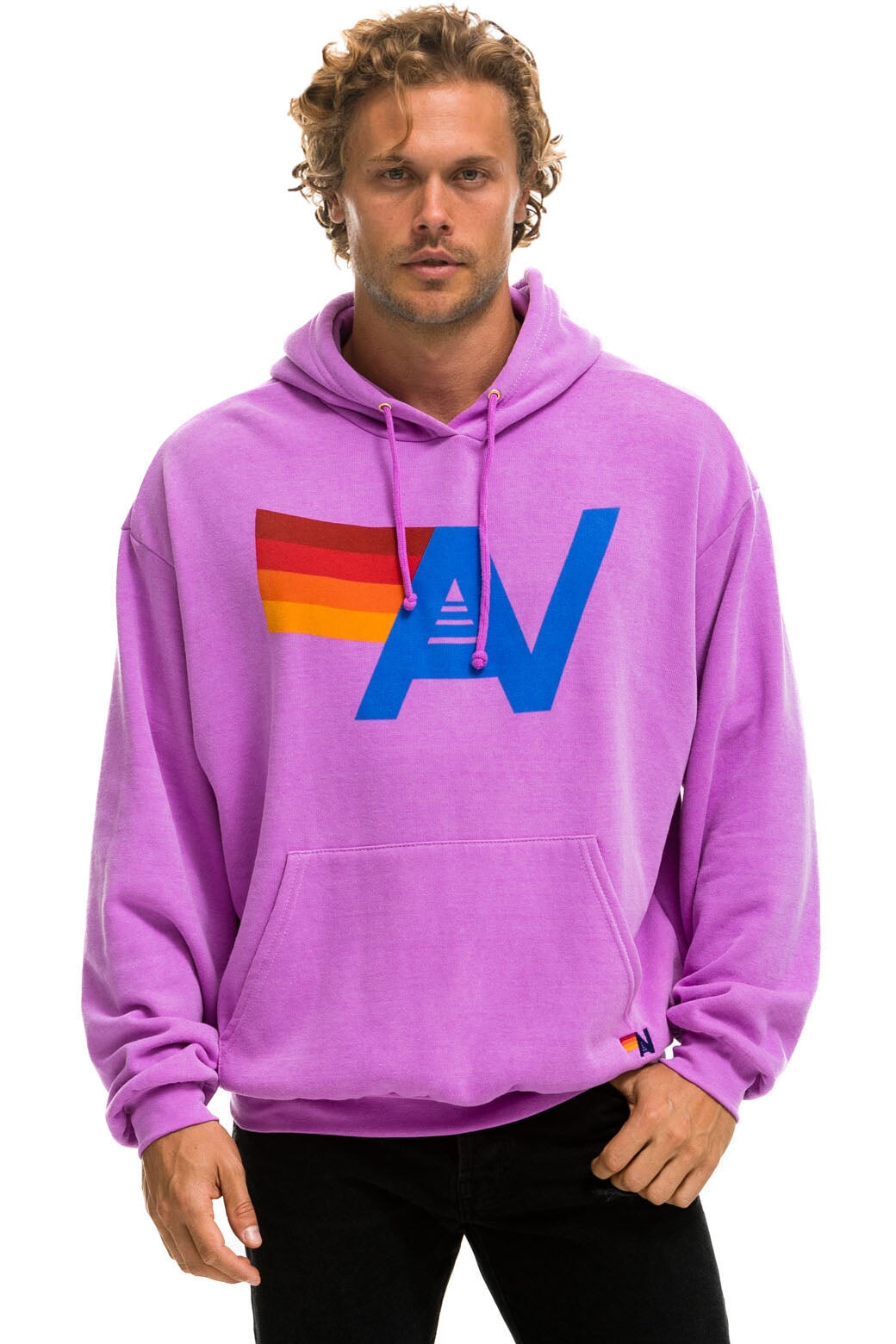 LOGO PULLOVER RELAXED HOODIE - NEON PURPLE - Image 2