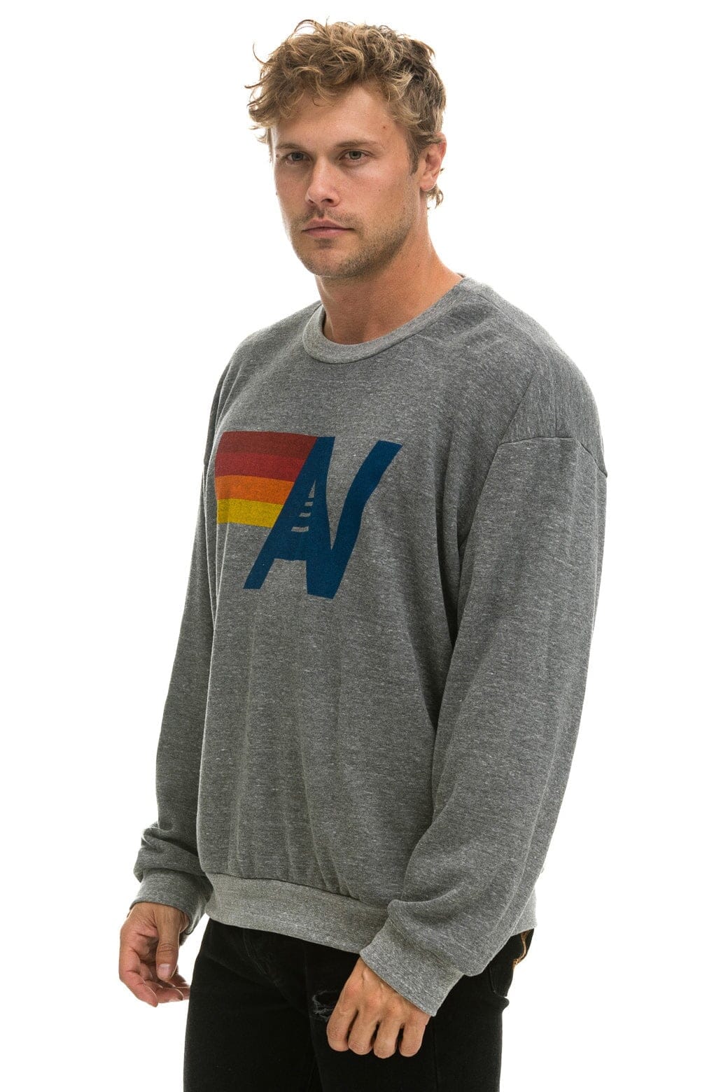 LOGO RELAXED CREW SWEATSHIRT - HEATHER - Image 4