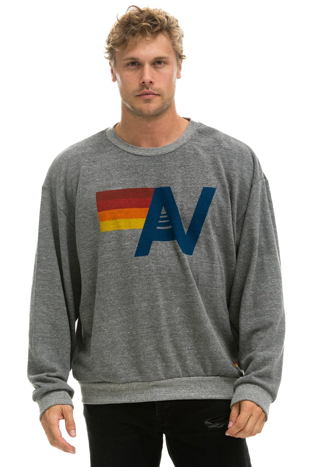 LOGO RELAXED CREW SWEATSHIRT - HEATHER - Image 2