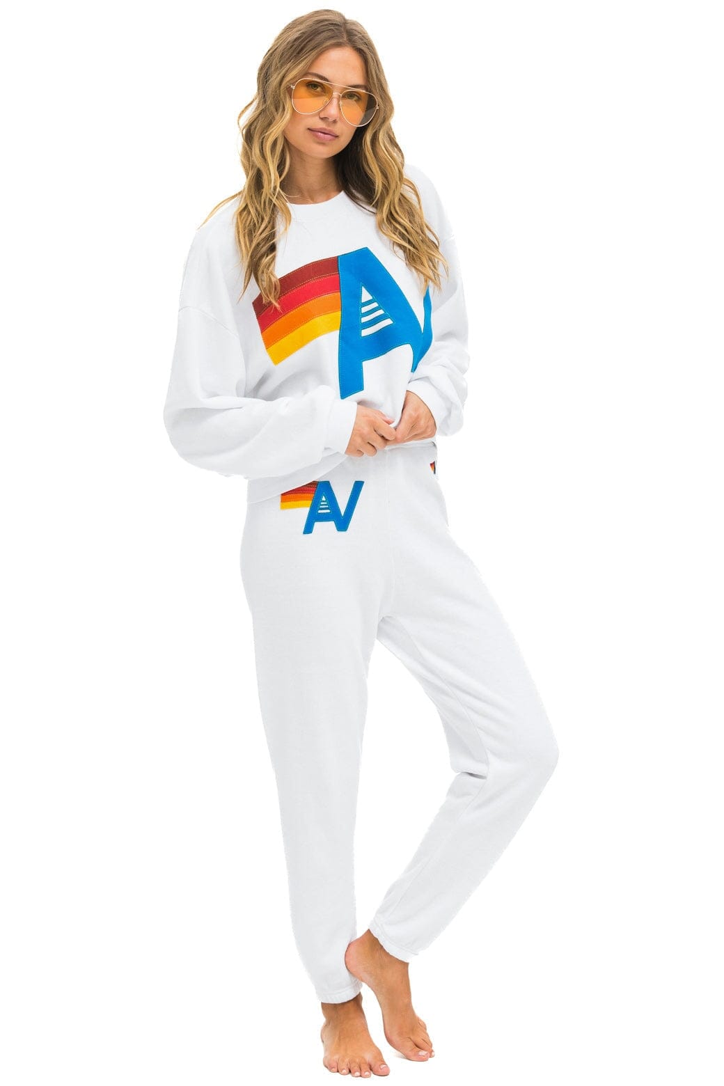 LOGO STITCH RELAXED CREW SWEATSHIRT - WHITE - Image 10
