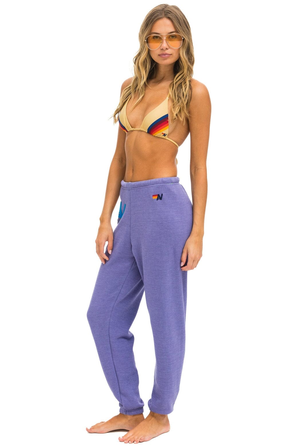 LOGO STITCH SWEATPANTS - LAVENDER - Image 4