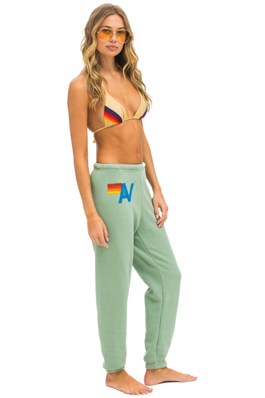 LOGO STITCH SWEATPANTS - SAGE - Image 3