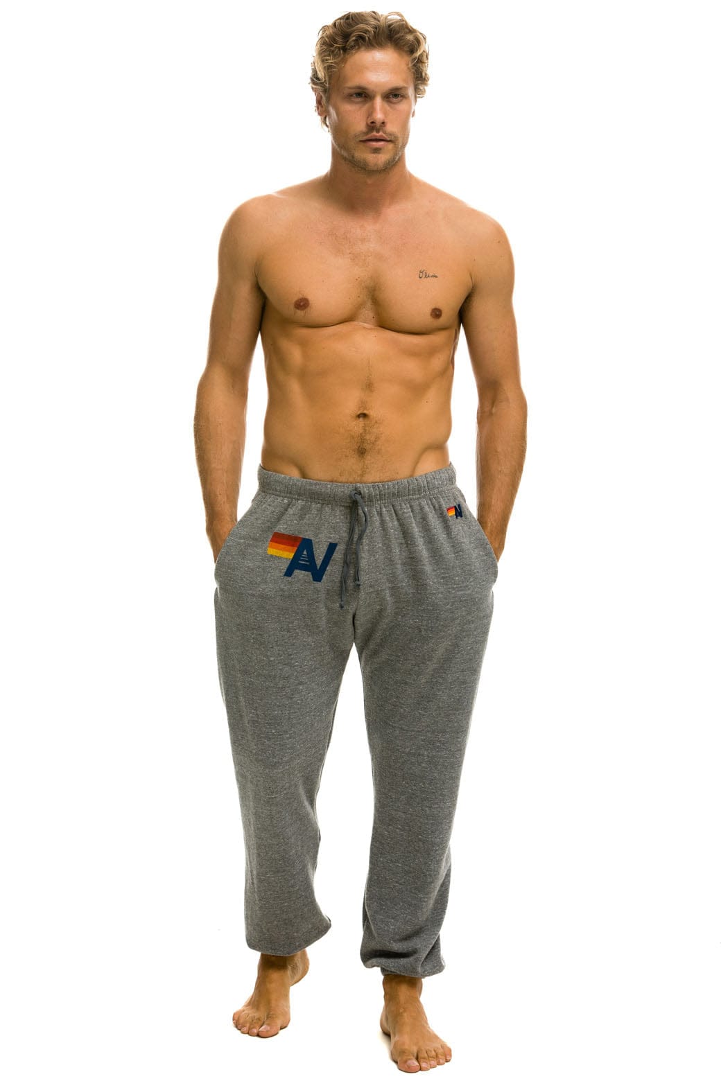 LOGO SWEATPANTS - HEATHER GREY - Image 3