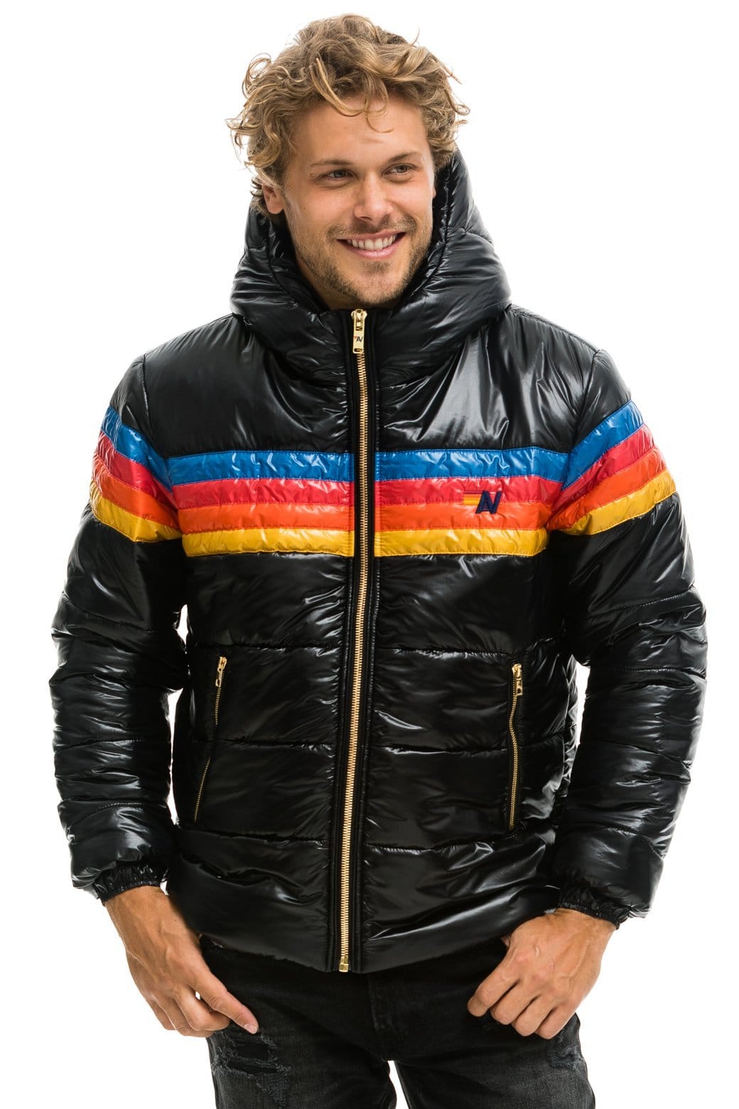 4 STRIPE LUXE TREKKER JACKET - GLOSSY BLACK - Image 2