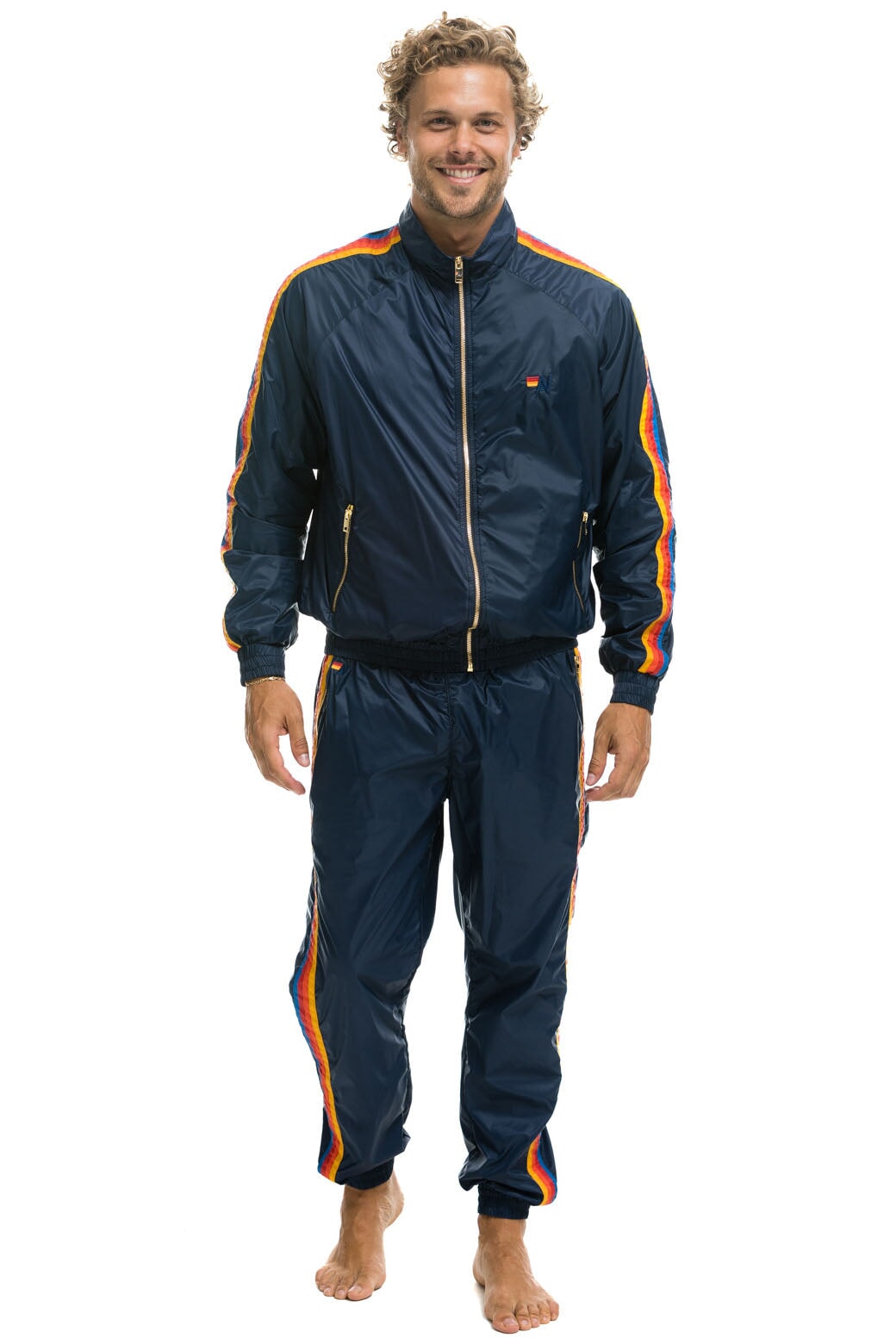 MEN'S 4 STRIPE WINDBREAKER - NAVY - Image 8