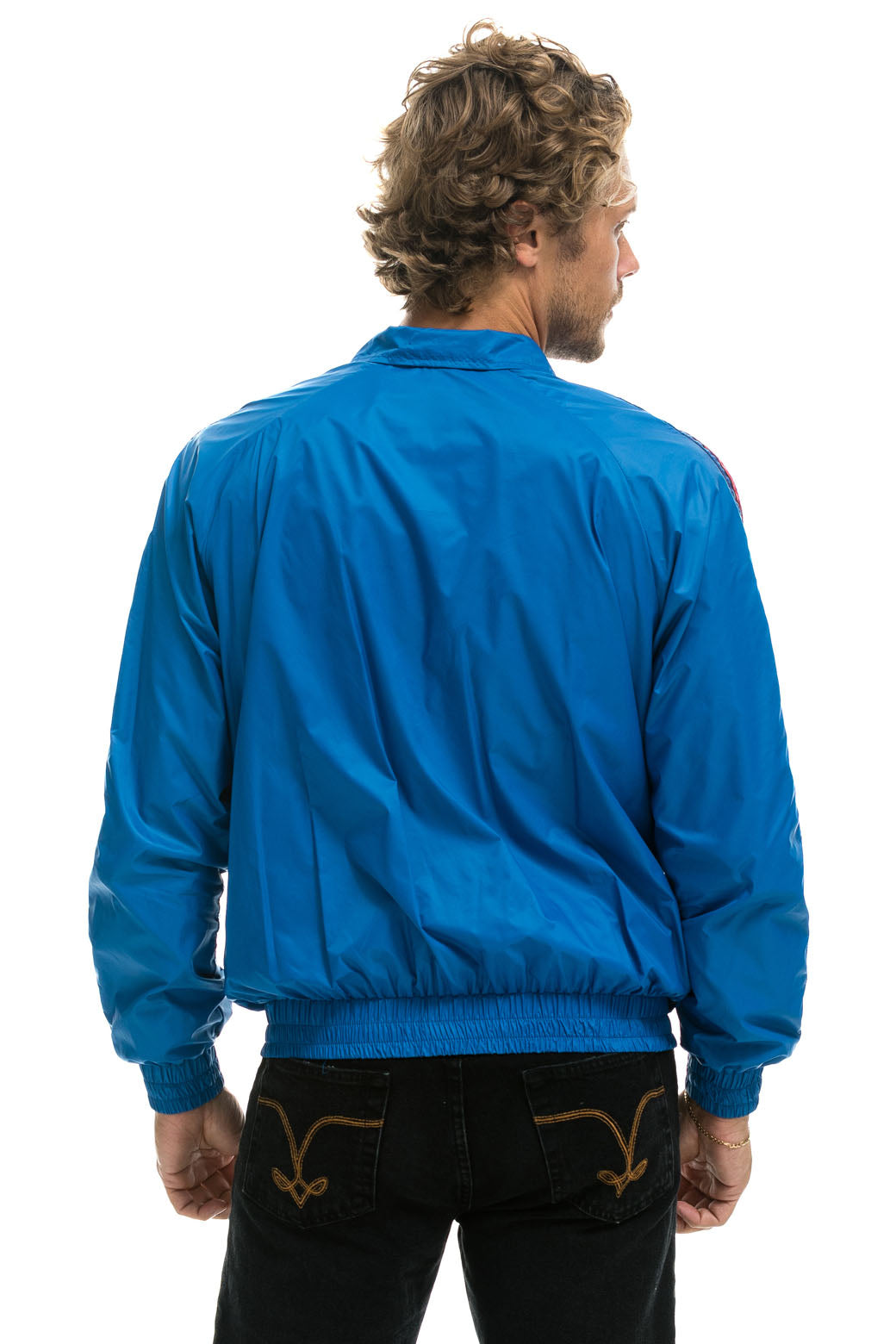 MEN'S 4 STRIPE WINDBREAKER - SNORKEL BLUE - Image 4
