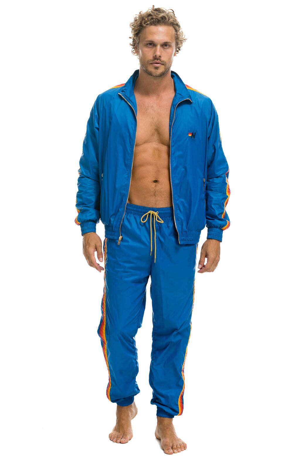 MEN'S 4 STRIPE WINDBREAKER - SNORKEL BLUE - Image 6