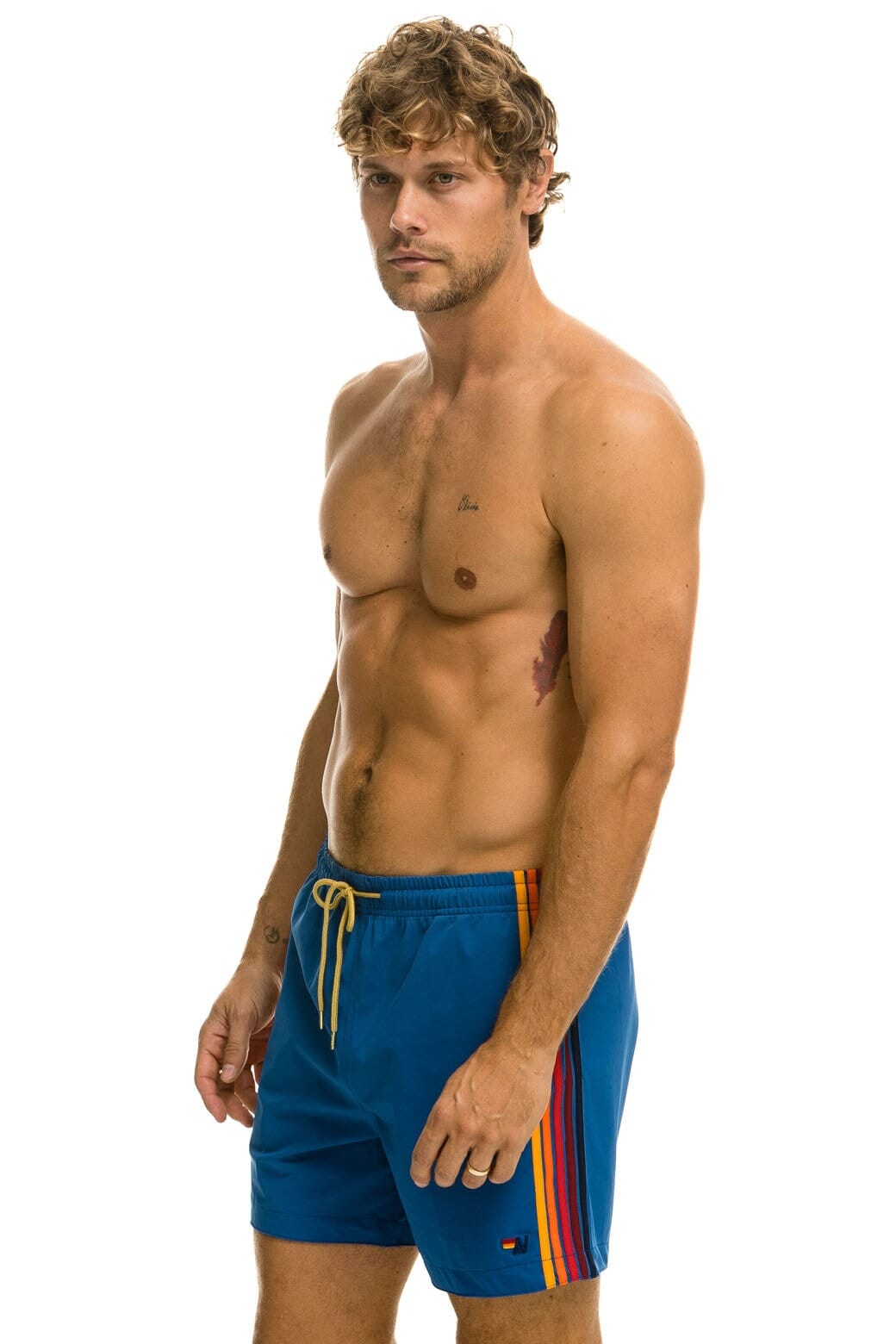 MEN'S 5 STRIPE FLEX SHORTS - SEA - Image 3