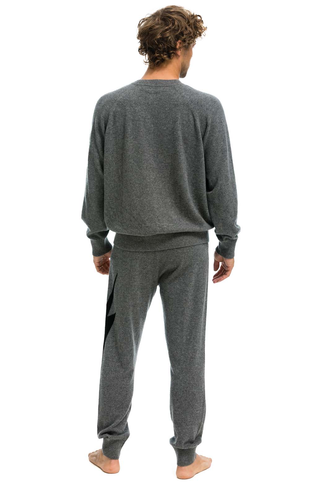 MEN'S BOLT CASHMERE LIGHT SWEATER PANT - DEEP HEATHER // BLACK BOLT - Image 8